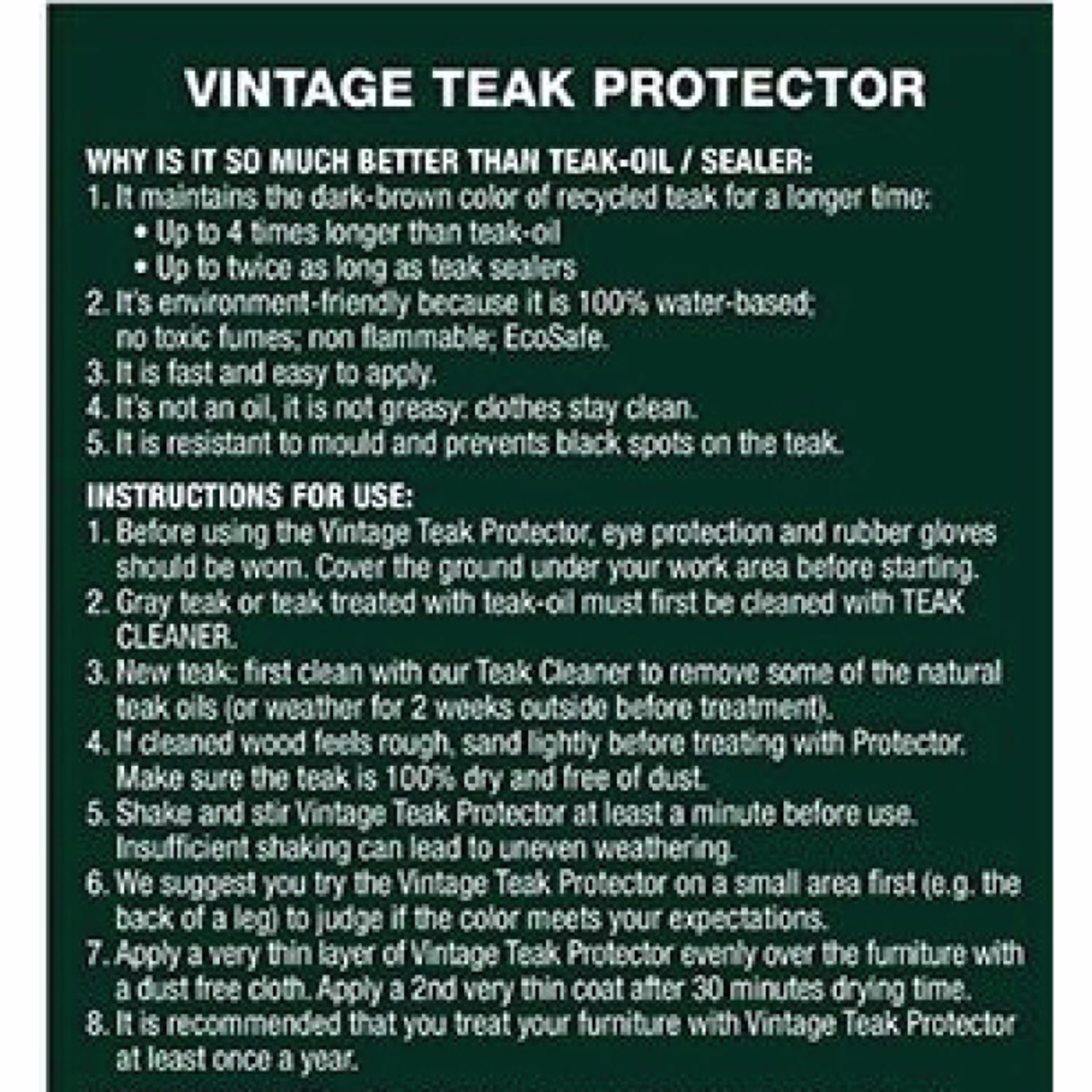 Golden Care Vintage Teak Protector