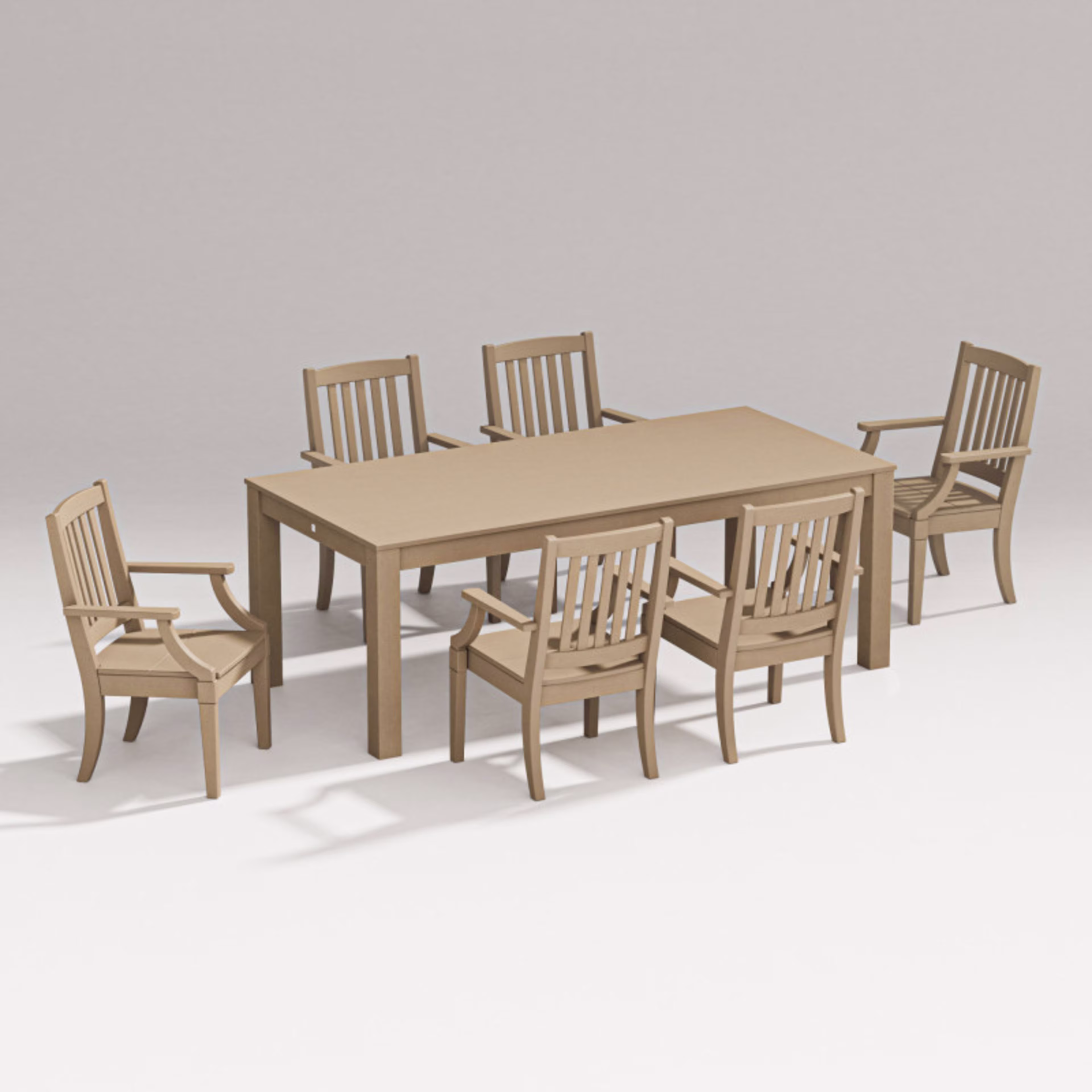 Polywood Estate Arm Chair 7-Piece Parsons Table Dining Set