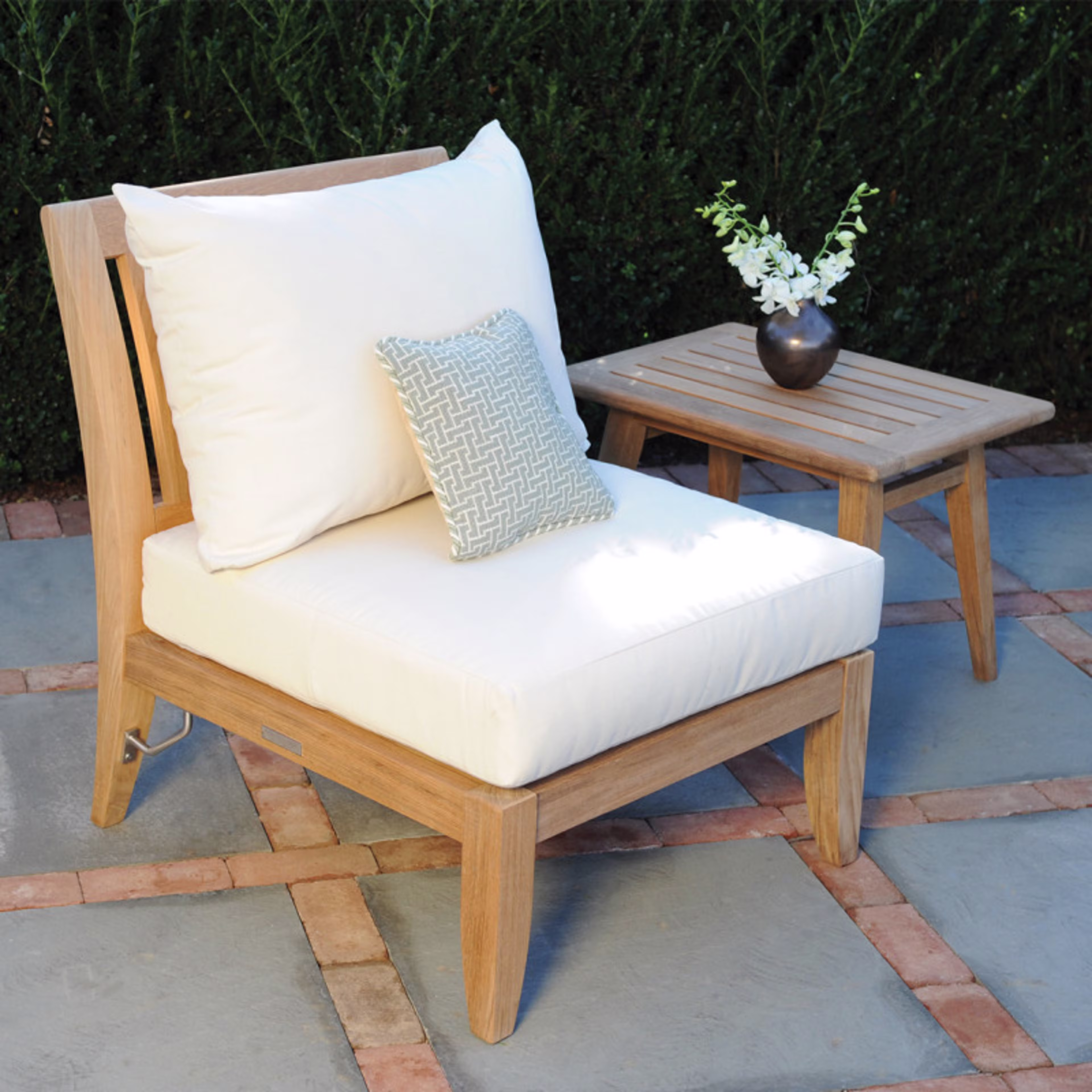 Kingsley Bate Ipanema Teak Armless Outdoor Sectional Unit