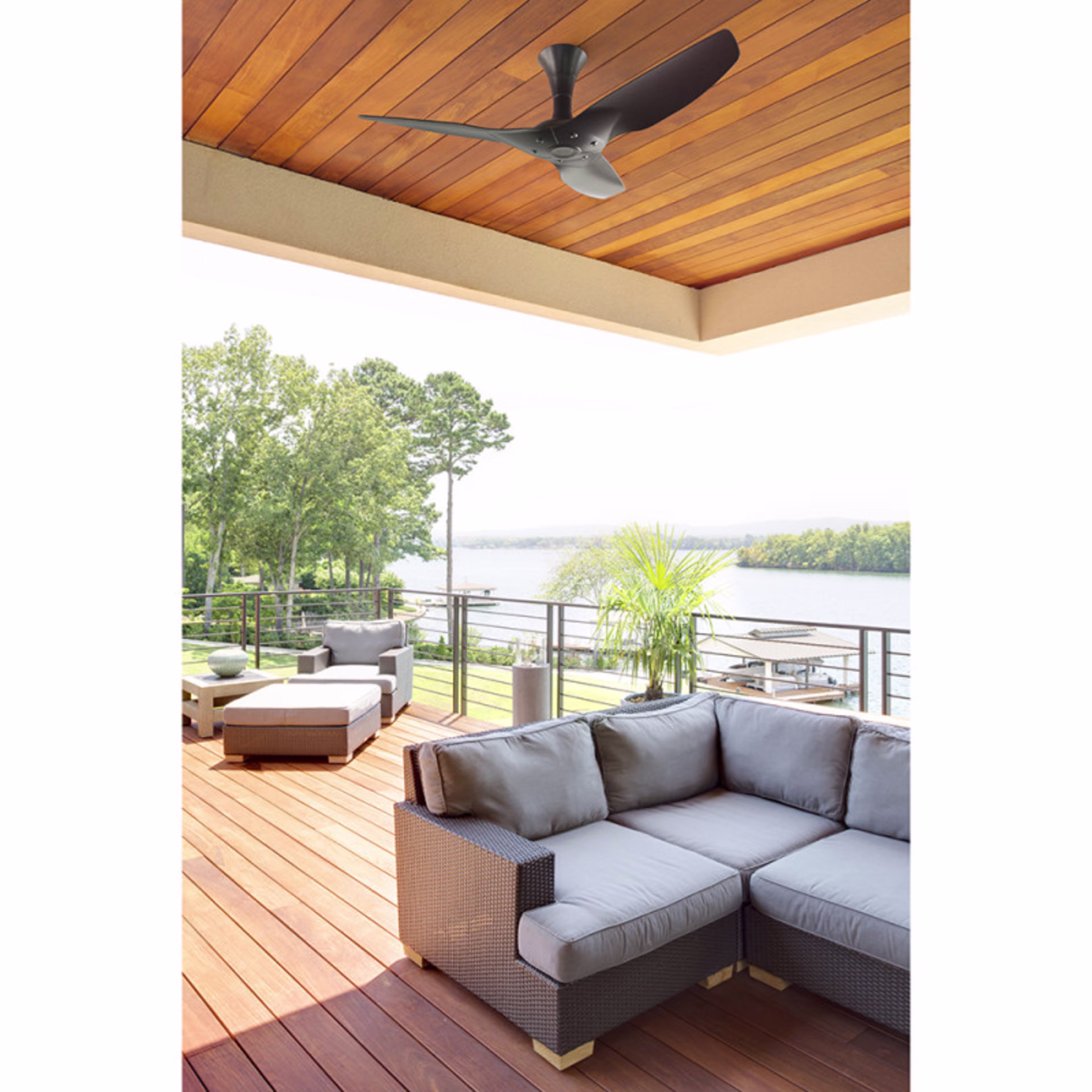 Big Ass Fans Haiku 60" Black Outdoor Ceiling Fan - Low Profile Mount