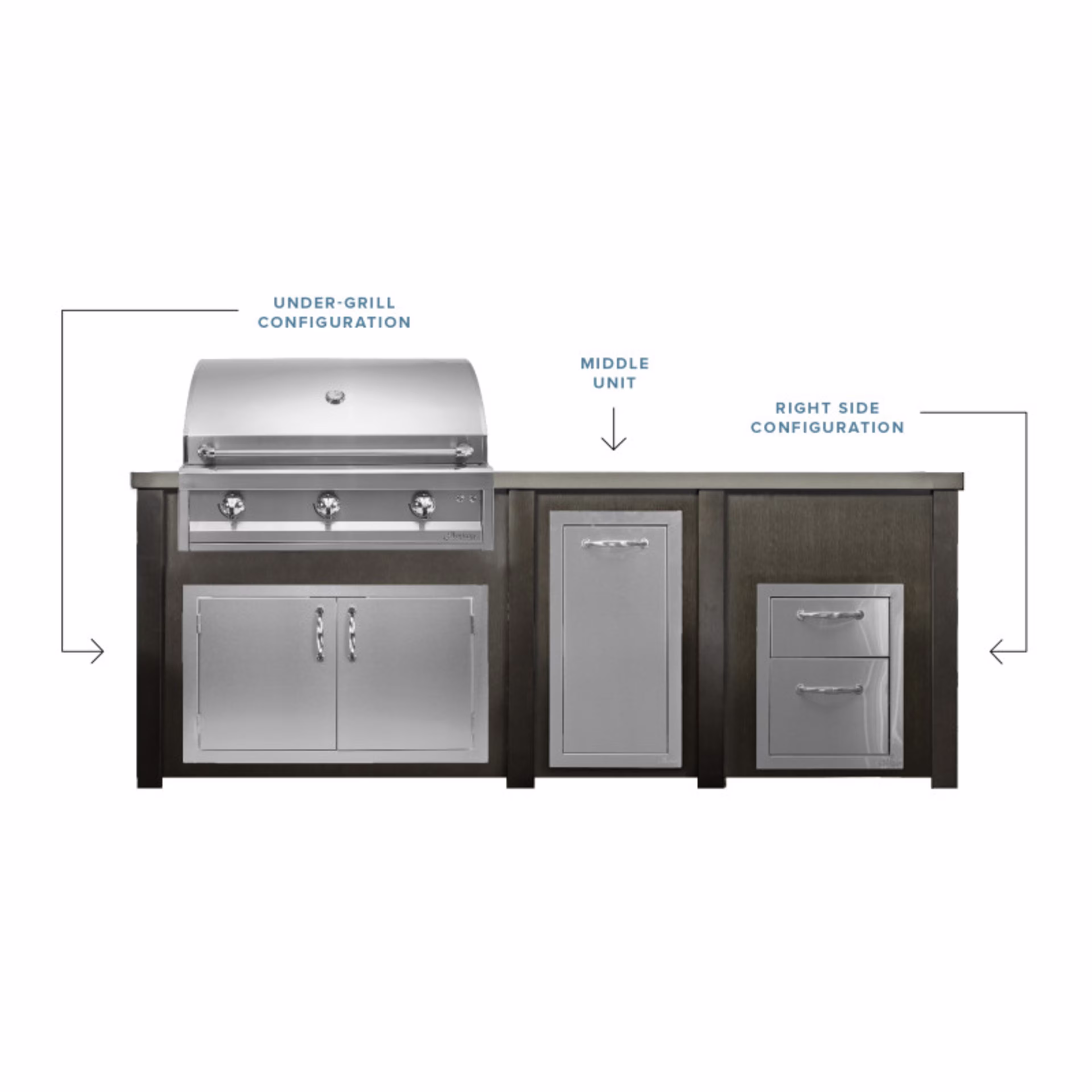 Haven Outdoor 8' Outdoor Kitchen Island with Alfresco Artisan Professional 36" Grill