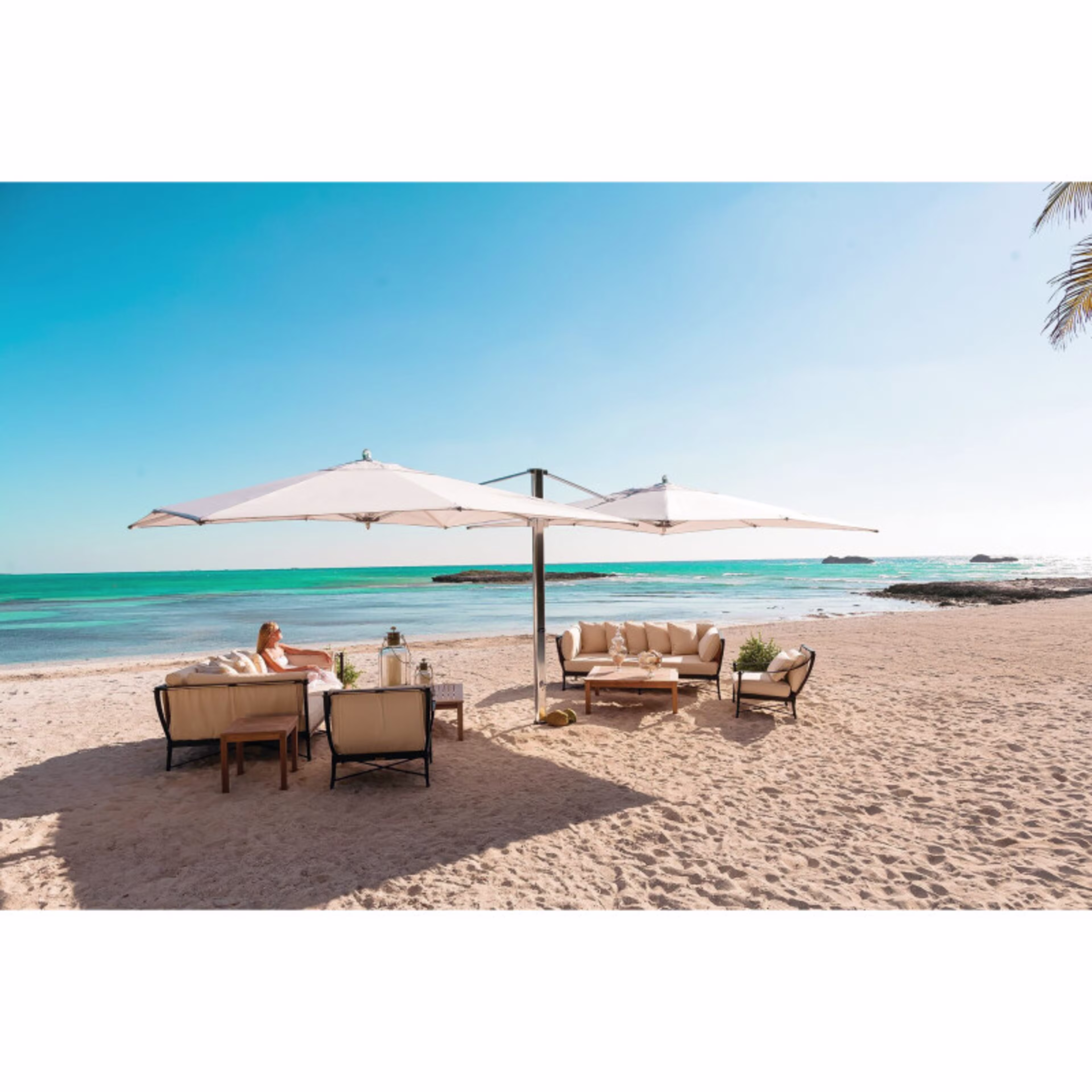 Tuuci Ocean Master Max Dual Octagonal Aluminum Cantilever Patio Umbrella