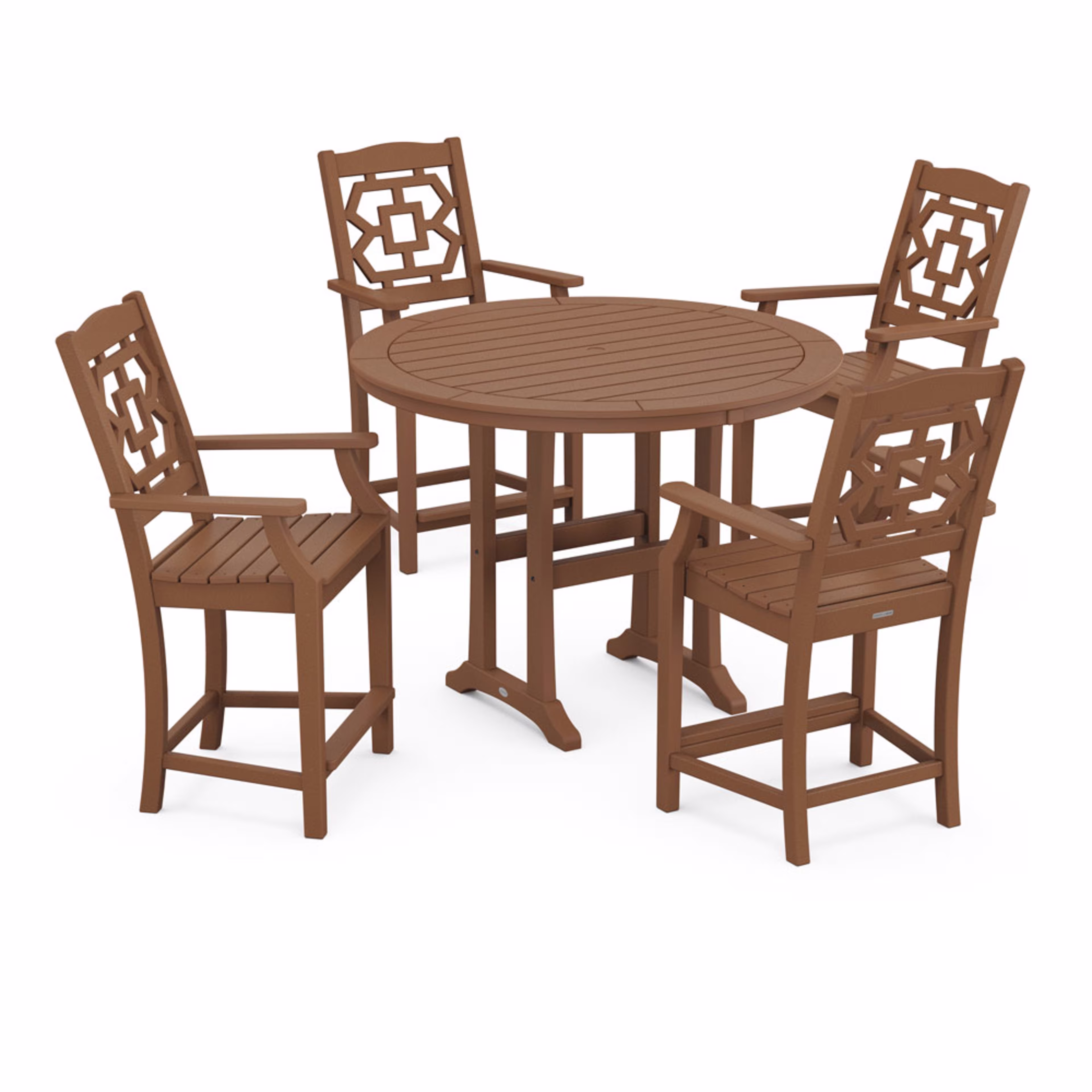 Polywood Chinoiserie 5-Piece Round Counter Set