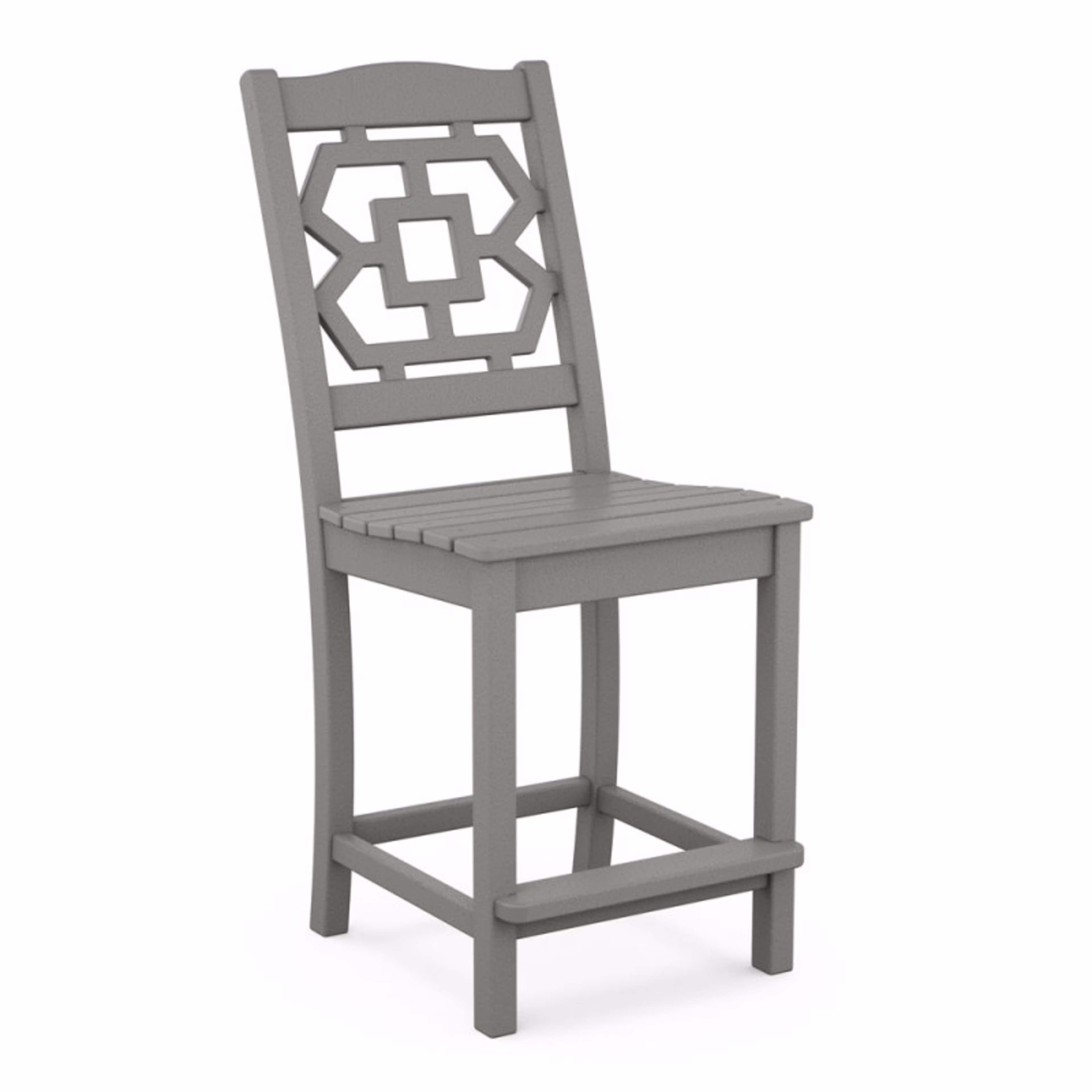 Polywood Chinoiserie 9-Piece Square Farmhouse Side Chair Counter Set with Trestle Legs
