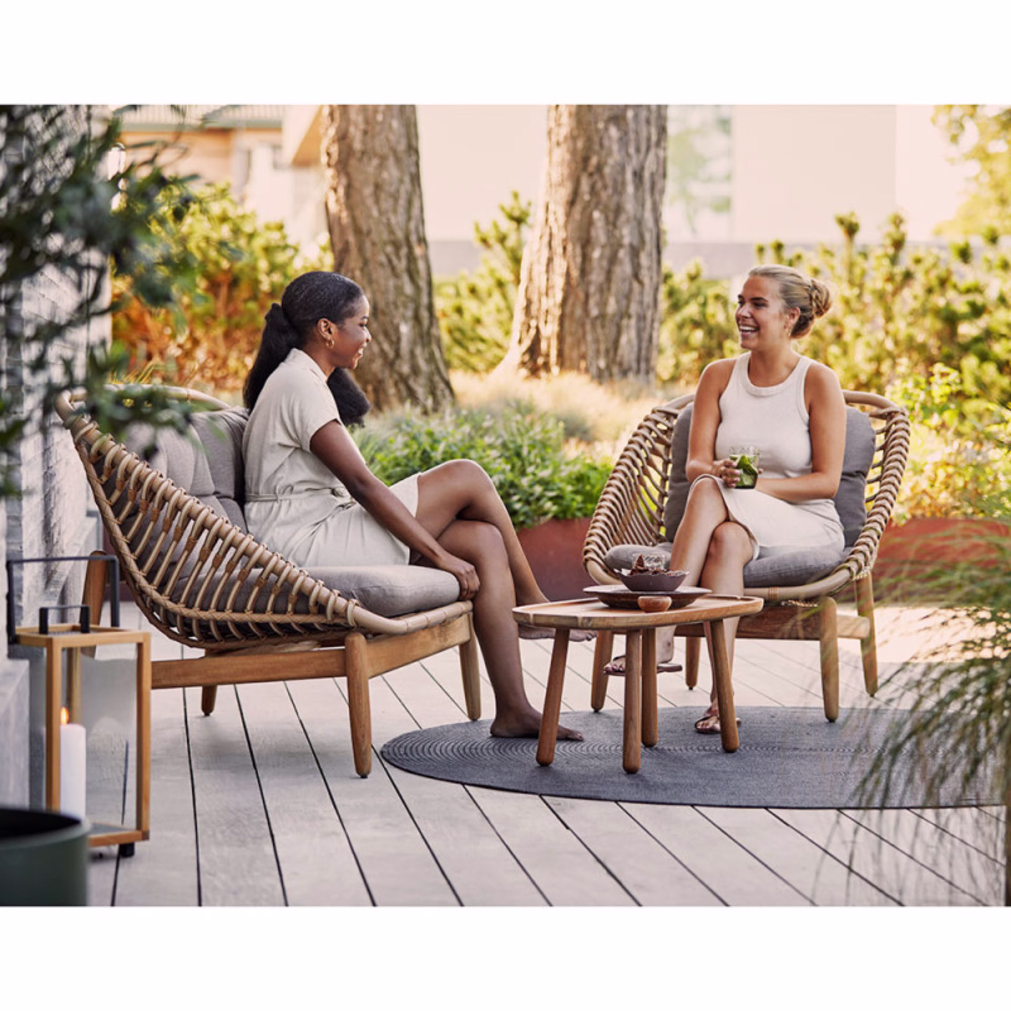 Cane-line Royal/Strington Weave 3-Piece Conversational Outdoor Lounging Set