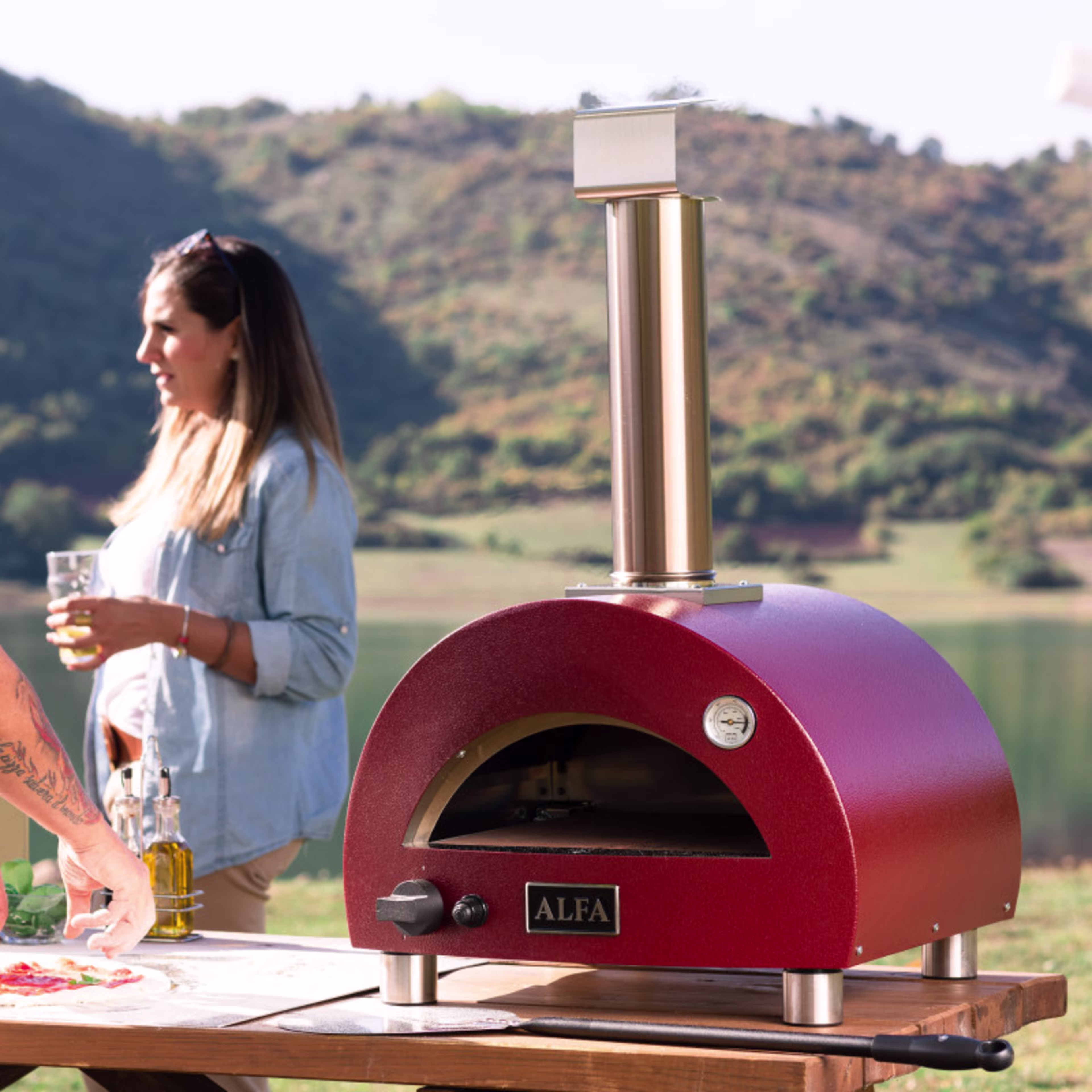Alfa Moderno Portable 22" Gas Countertop Outdoor Pizza Oven