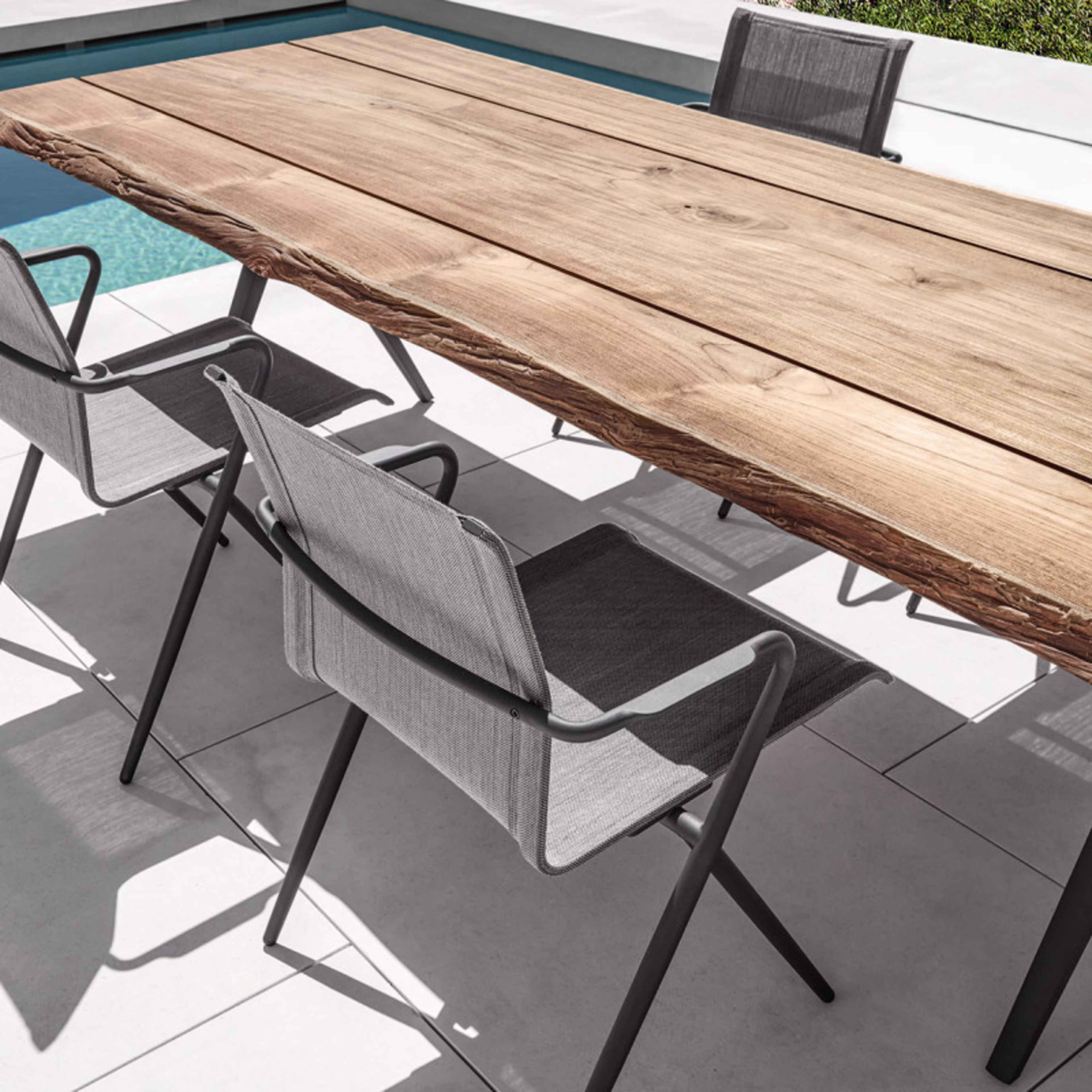 Gloster Raw Split 177" Teak Rectangular Dining Table