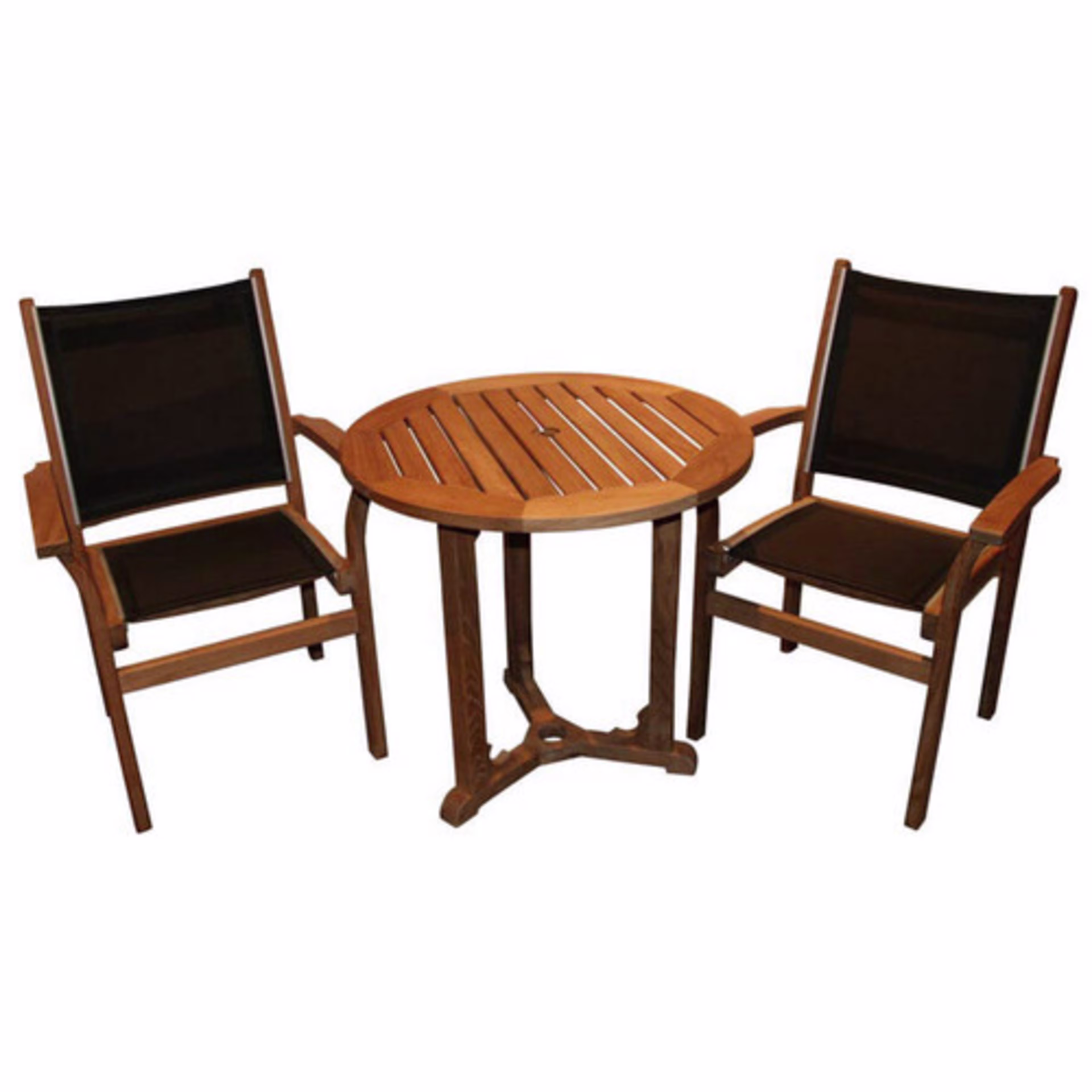 Kingsley Bate Essex/St. Tropez 3-Piece Round Bistro Patio Dining Set with Armchairs