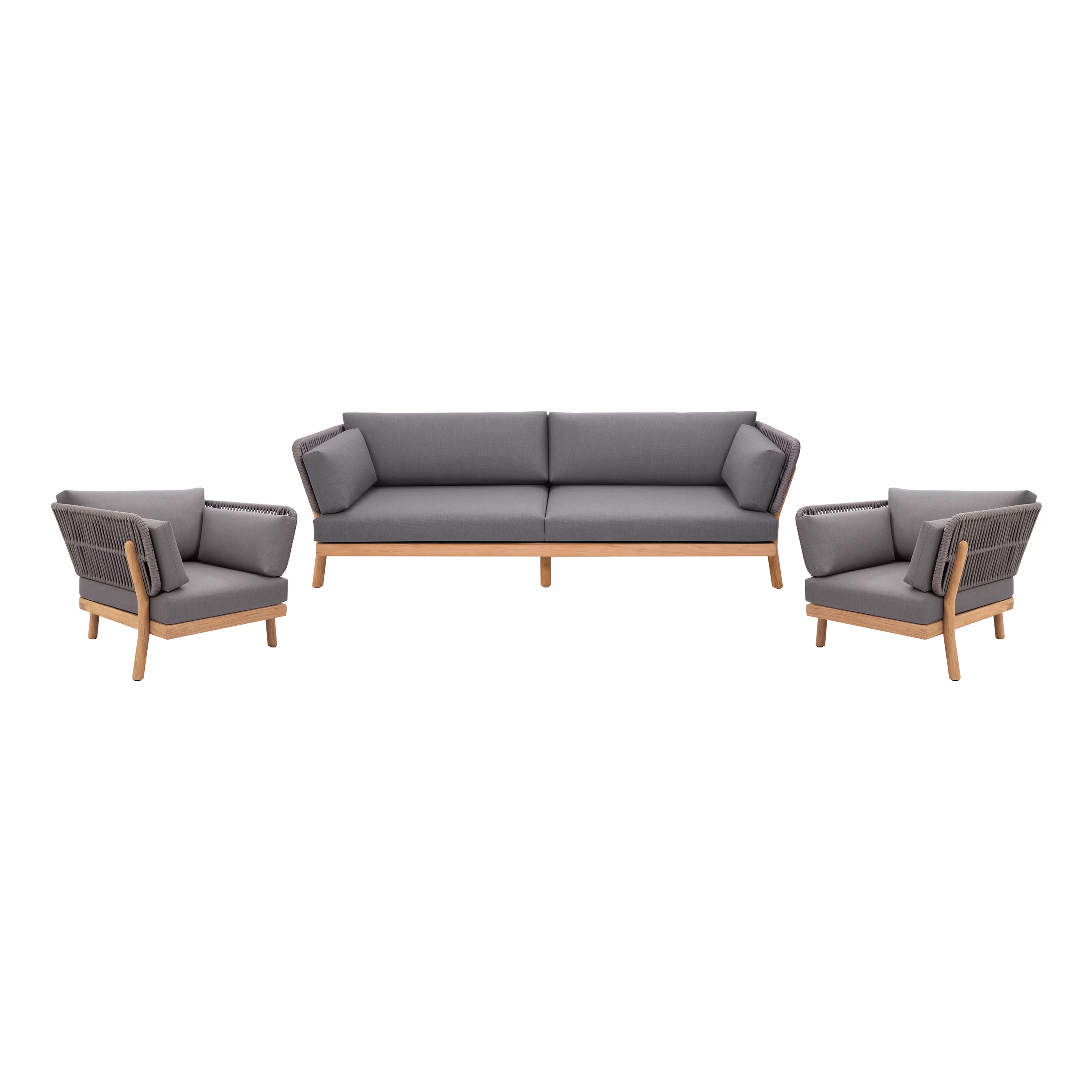 POVL Outdoor Supra 3-Piece Lounge Chair and Sofa Outdoor Lounging Set