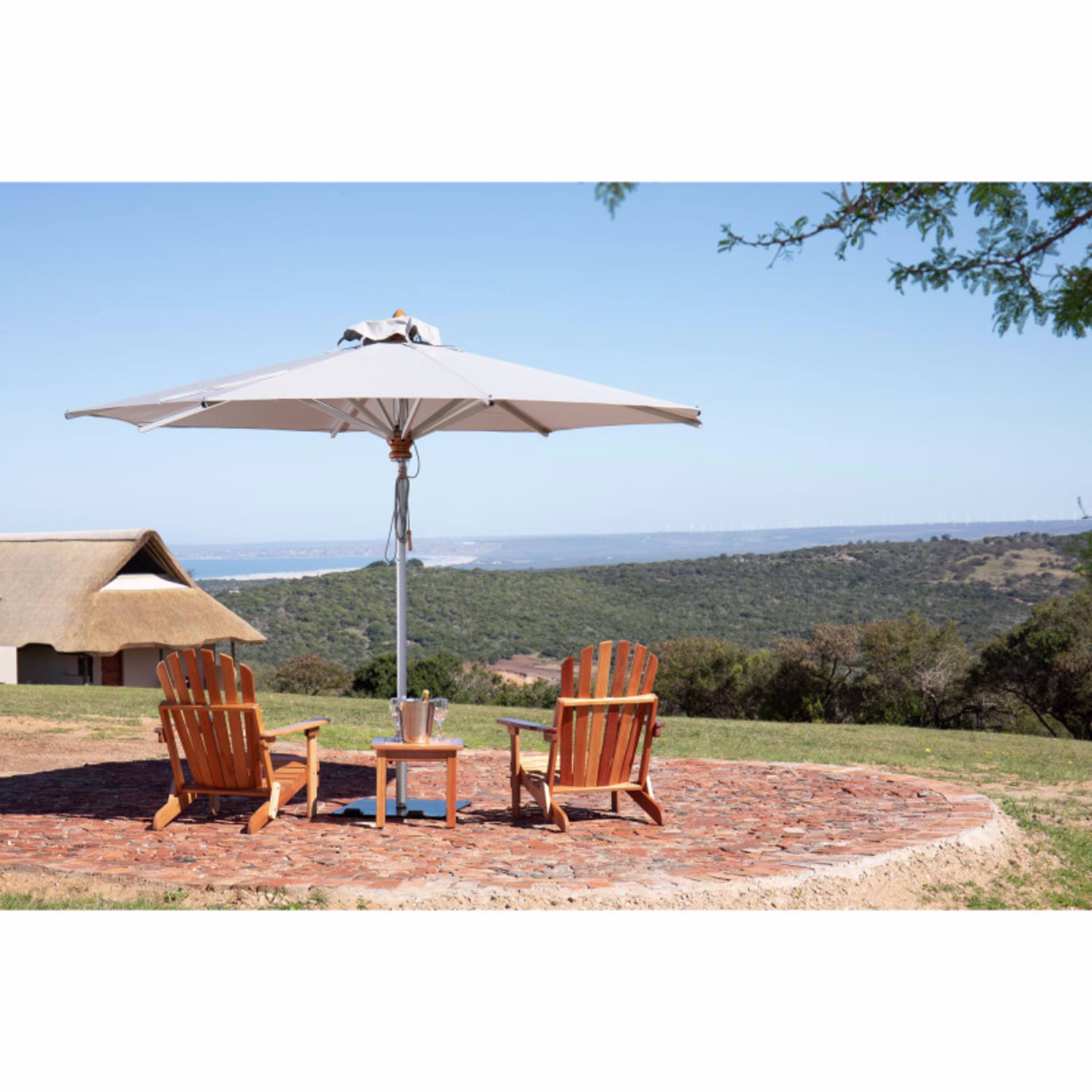 Woodline Shade Solutions Bravura 9.5' Square Aluminum Market Patio Umbrella