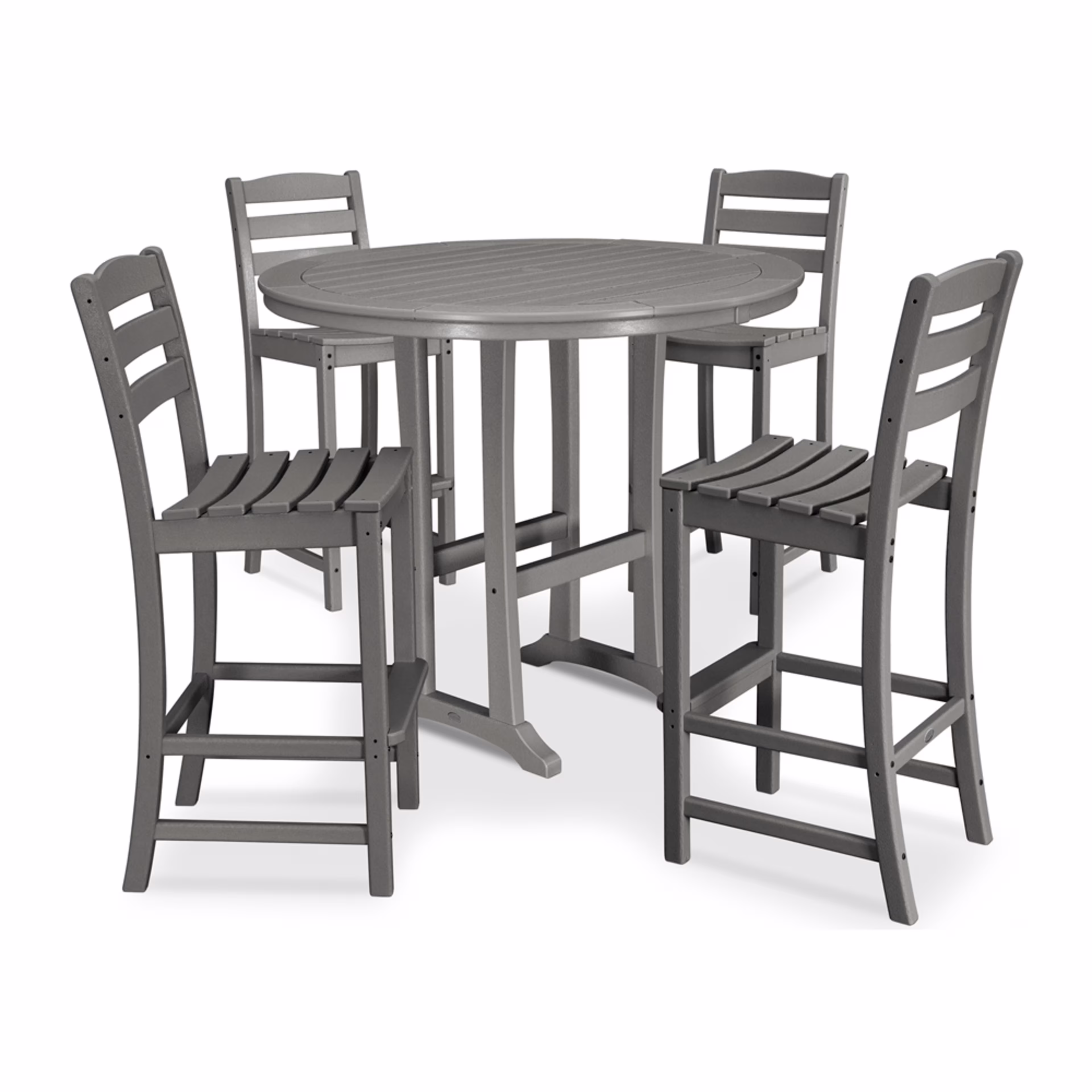 Polywood La Casa Cafe 5-Piece Side Chair Bar Dining Set