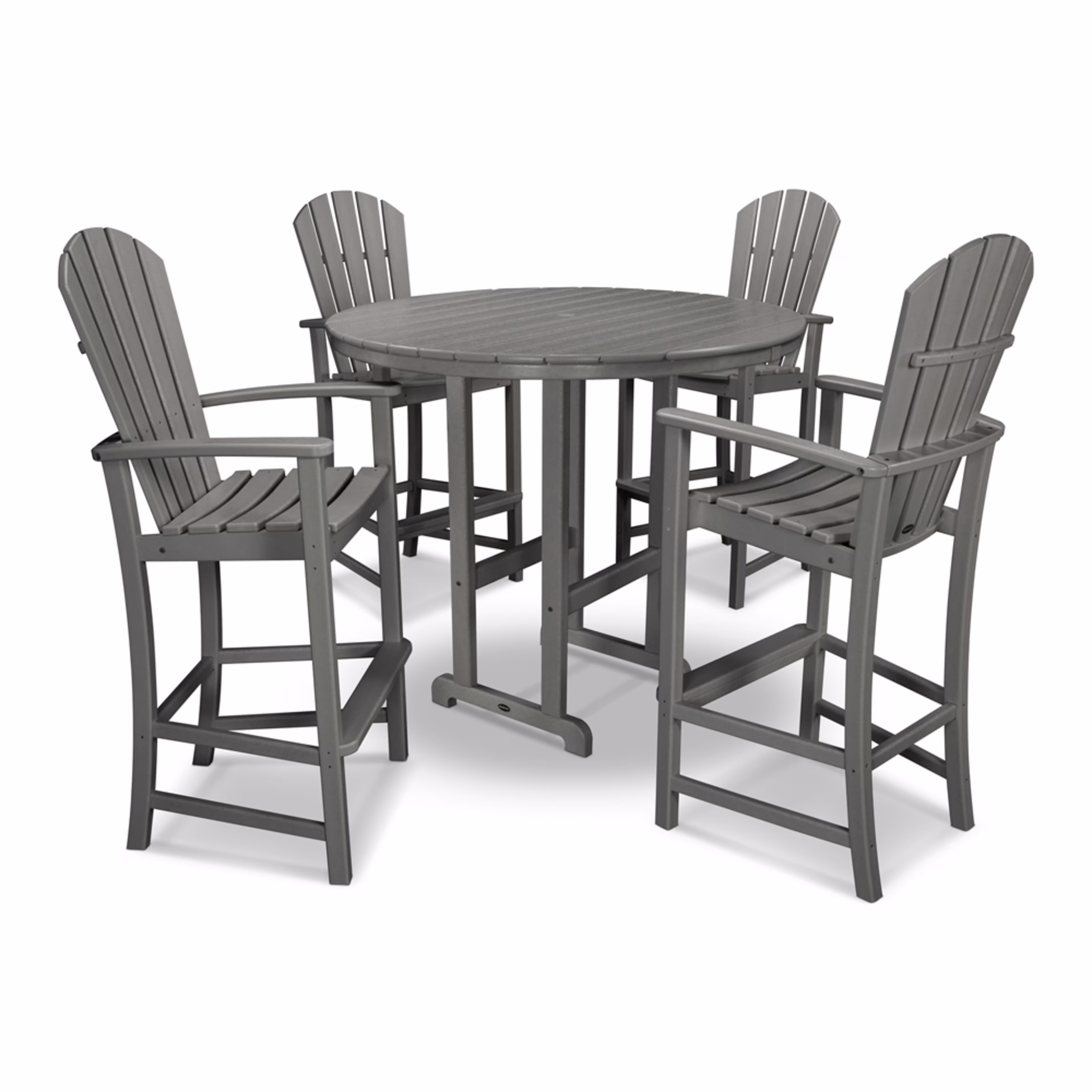Polywood Palm Coast 5-Piece Round Farmhouse Bar Set