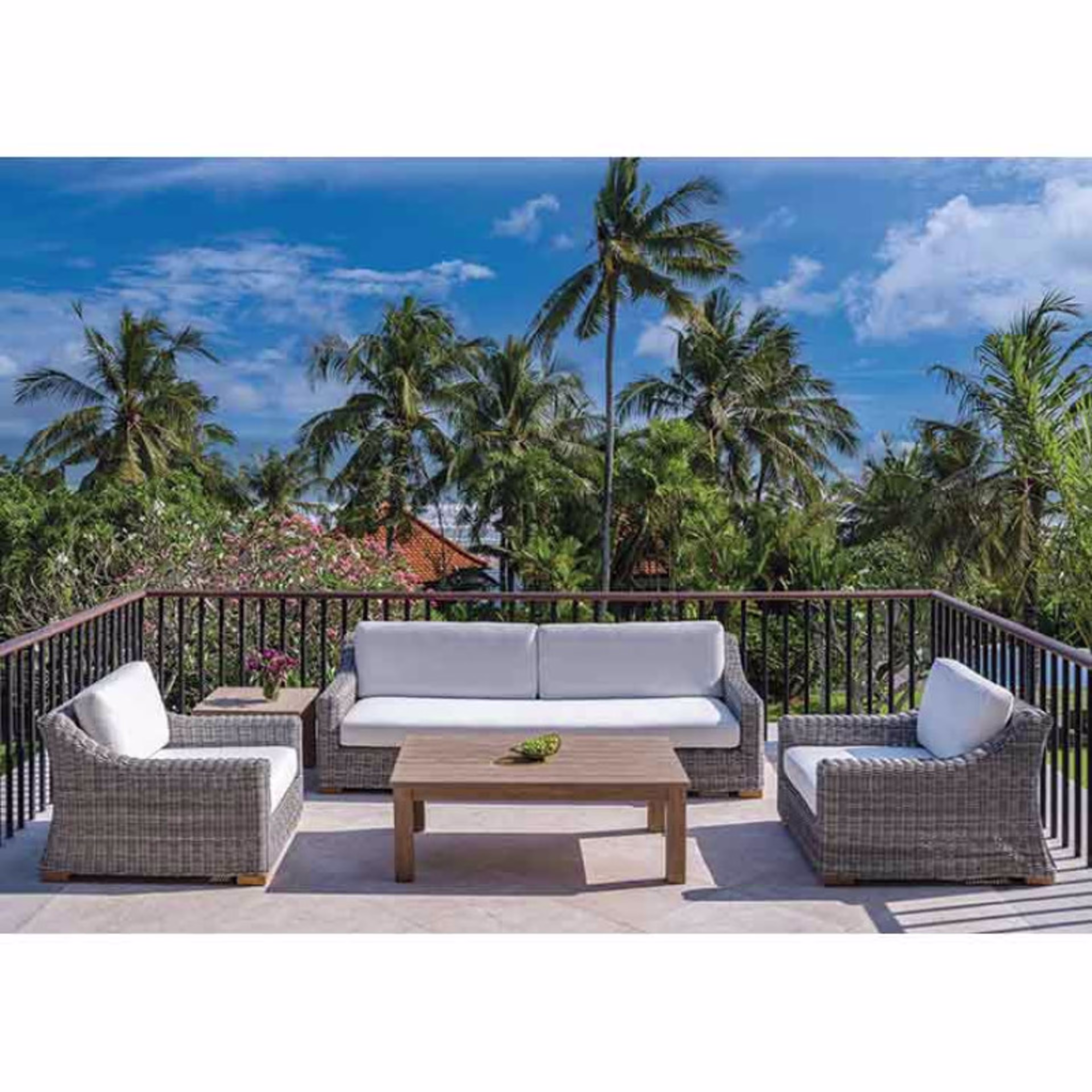 Kingsley Bate Tortola Woven Ottoman Outdoor Sectional Unit