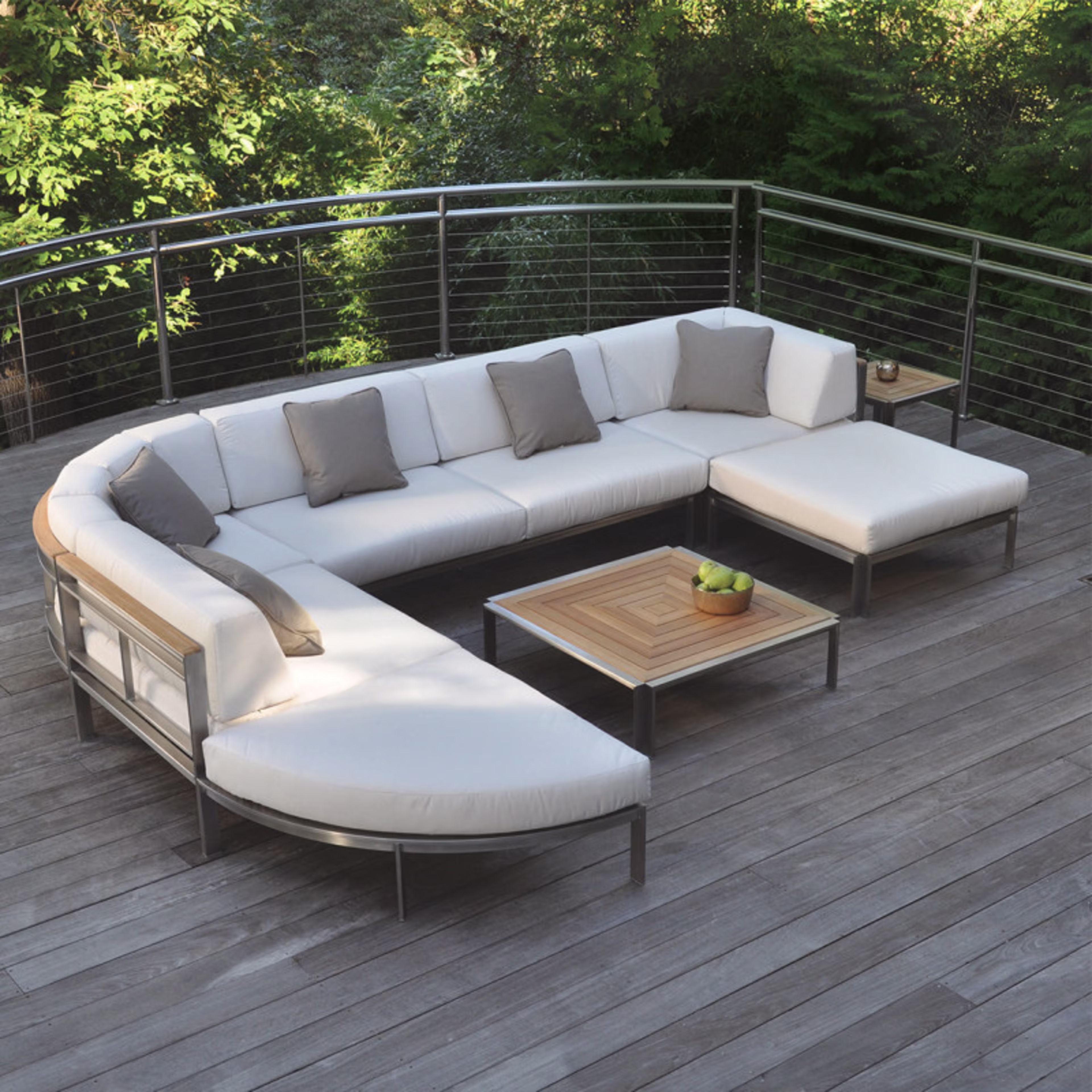 Kingsley Bate Tivoli Steel Square Corner Outdoor Sectional Unit