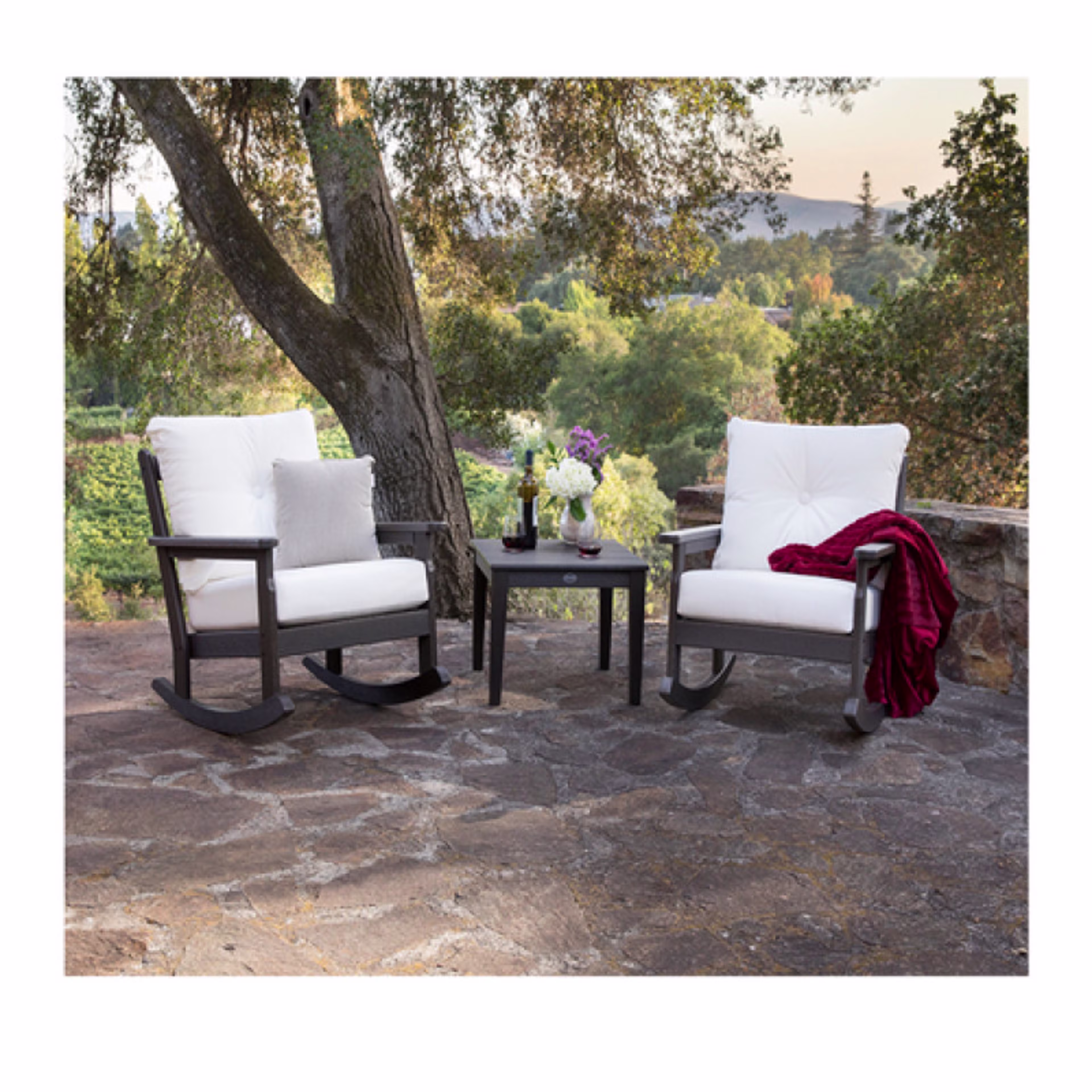 Polywood Vineyard 3-Piece Deep Seating Rocking Chair Set