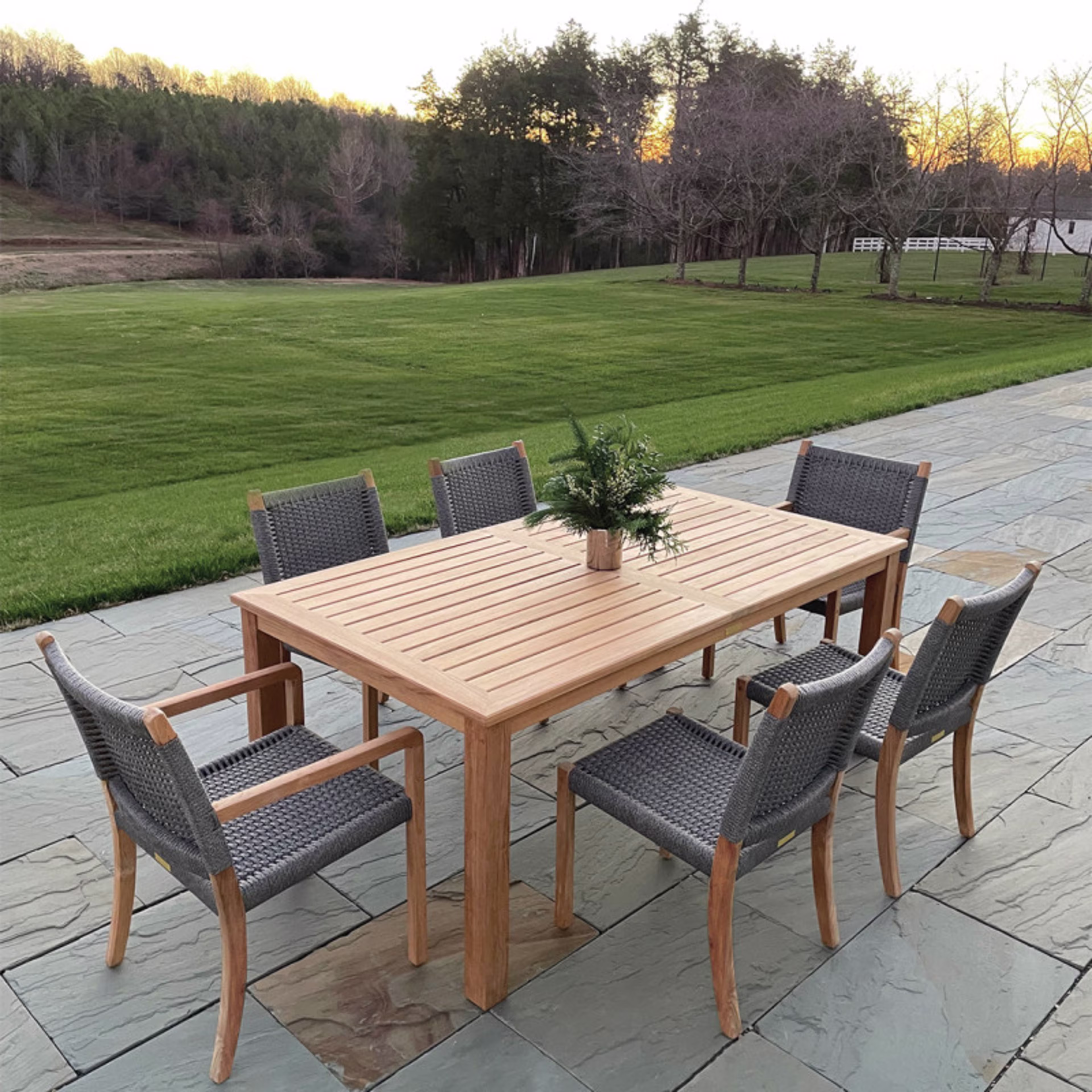 Kingsley Bate Bainbridge/Hudson 7-Piece Rectangular Patio Dining Set