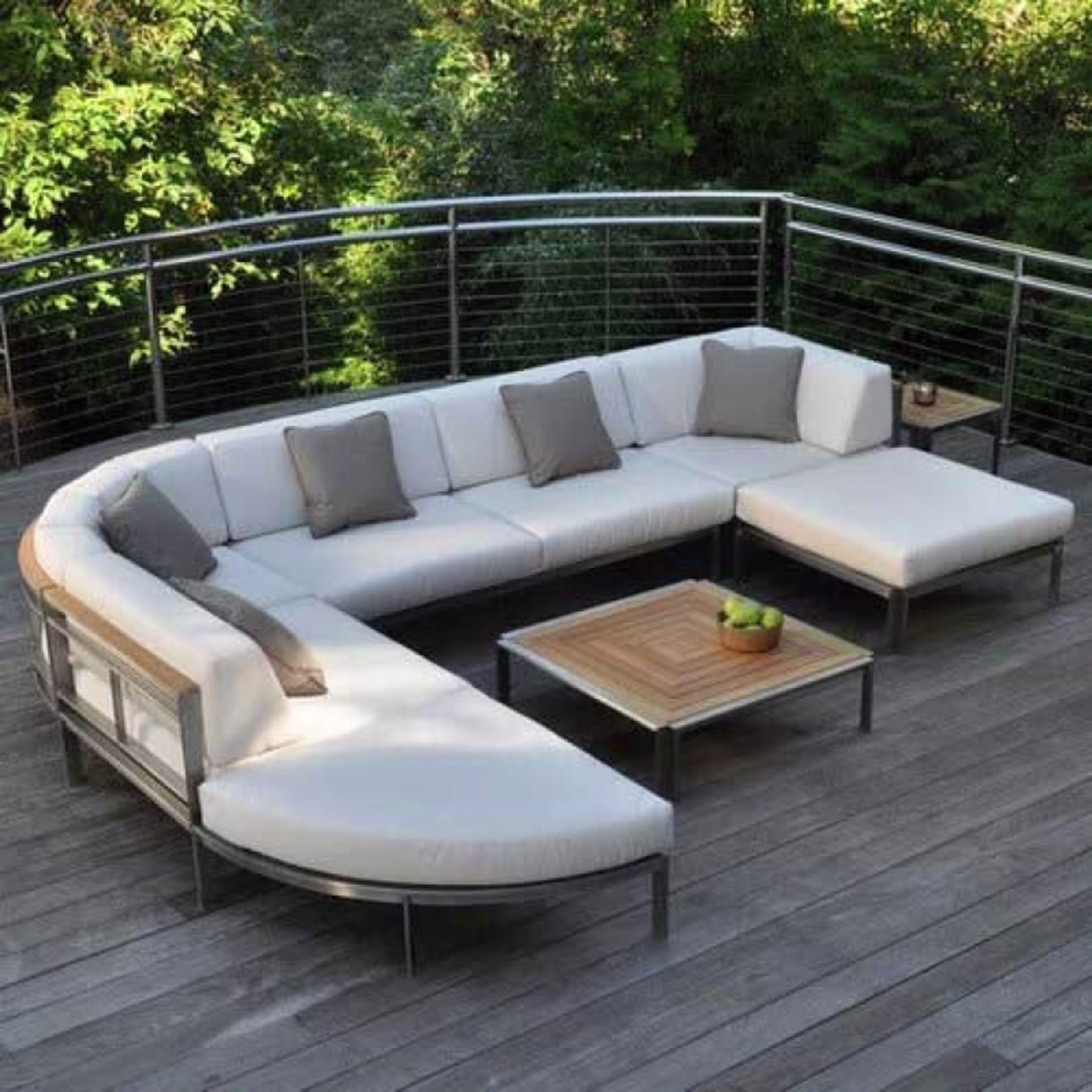 Kingsley Bate Tivoli Curved Corner Outdoor Sectional Unit Replacement Cushion