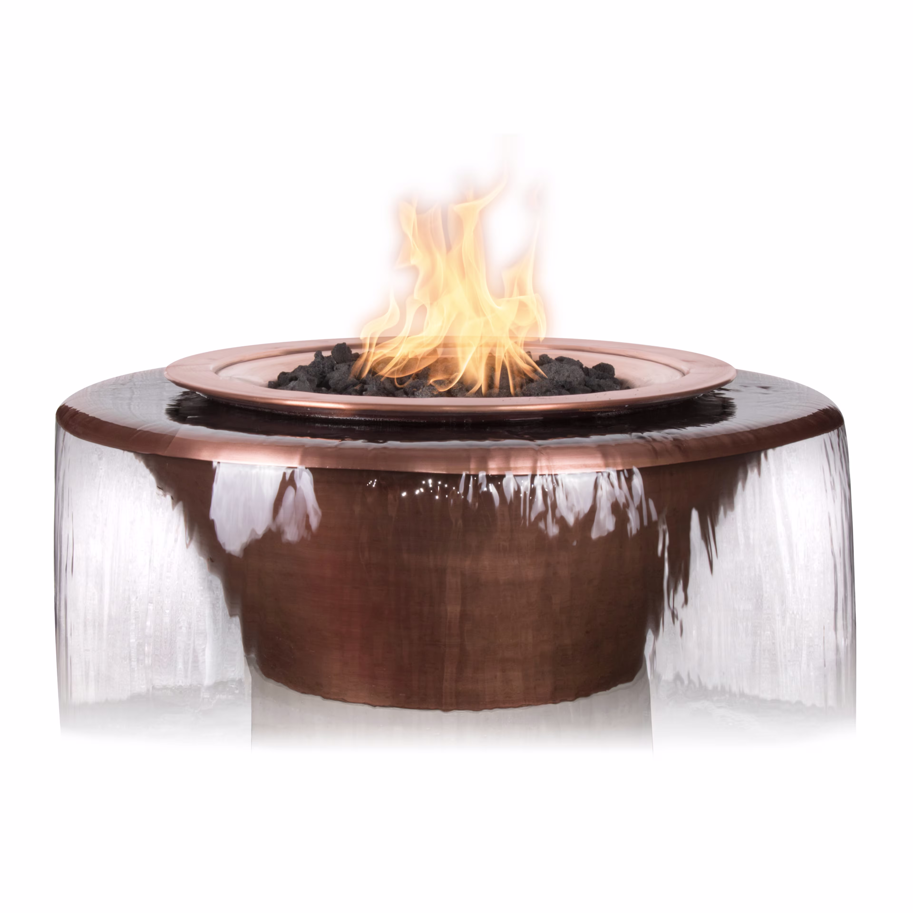 The Outdoor Plus Sedona 38" GFR Concrete 360 Spill Fire & Water Bowl