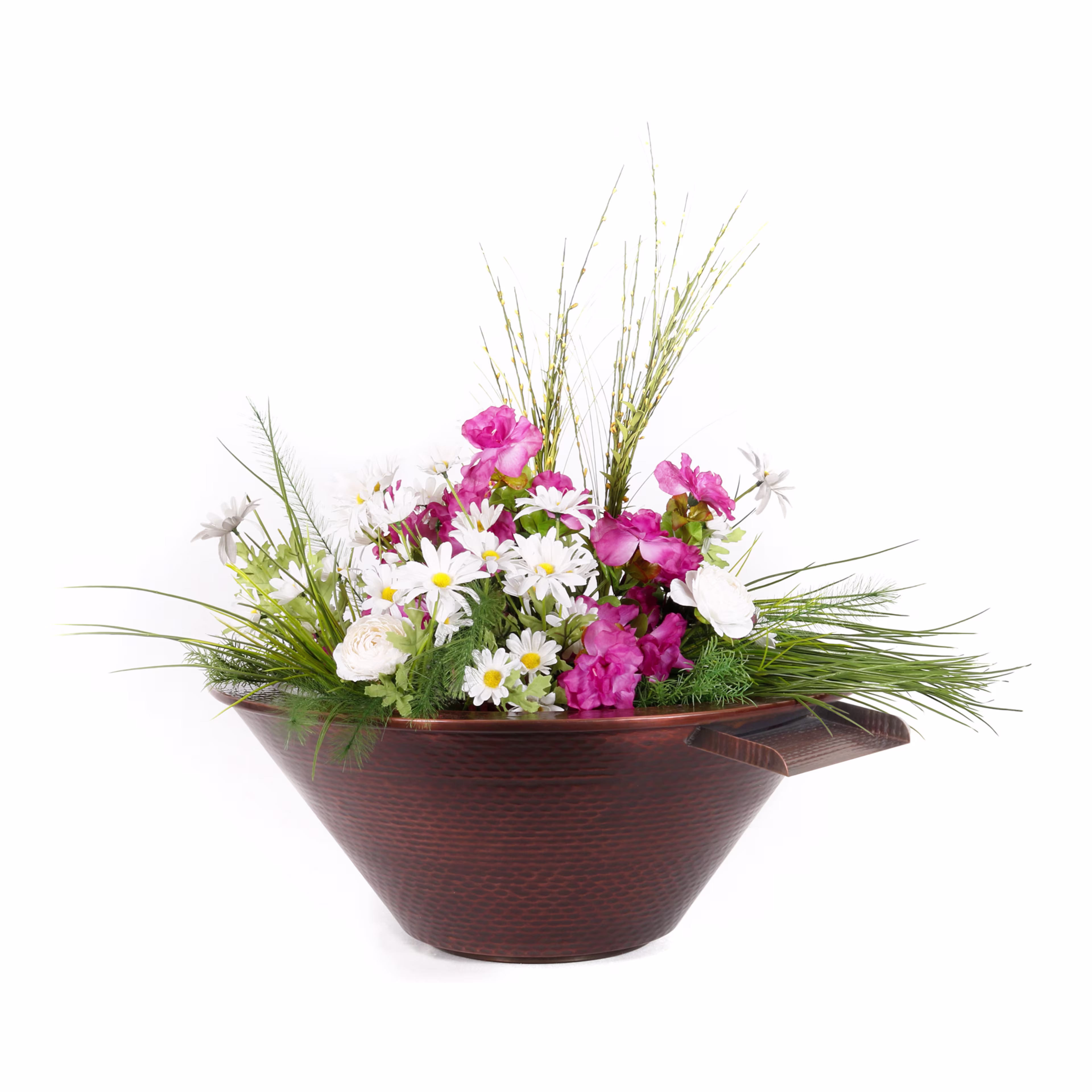 The Outdoor Plus Cazo 24" Hammered Copper Planter & Water Bowl