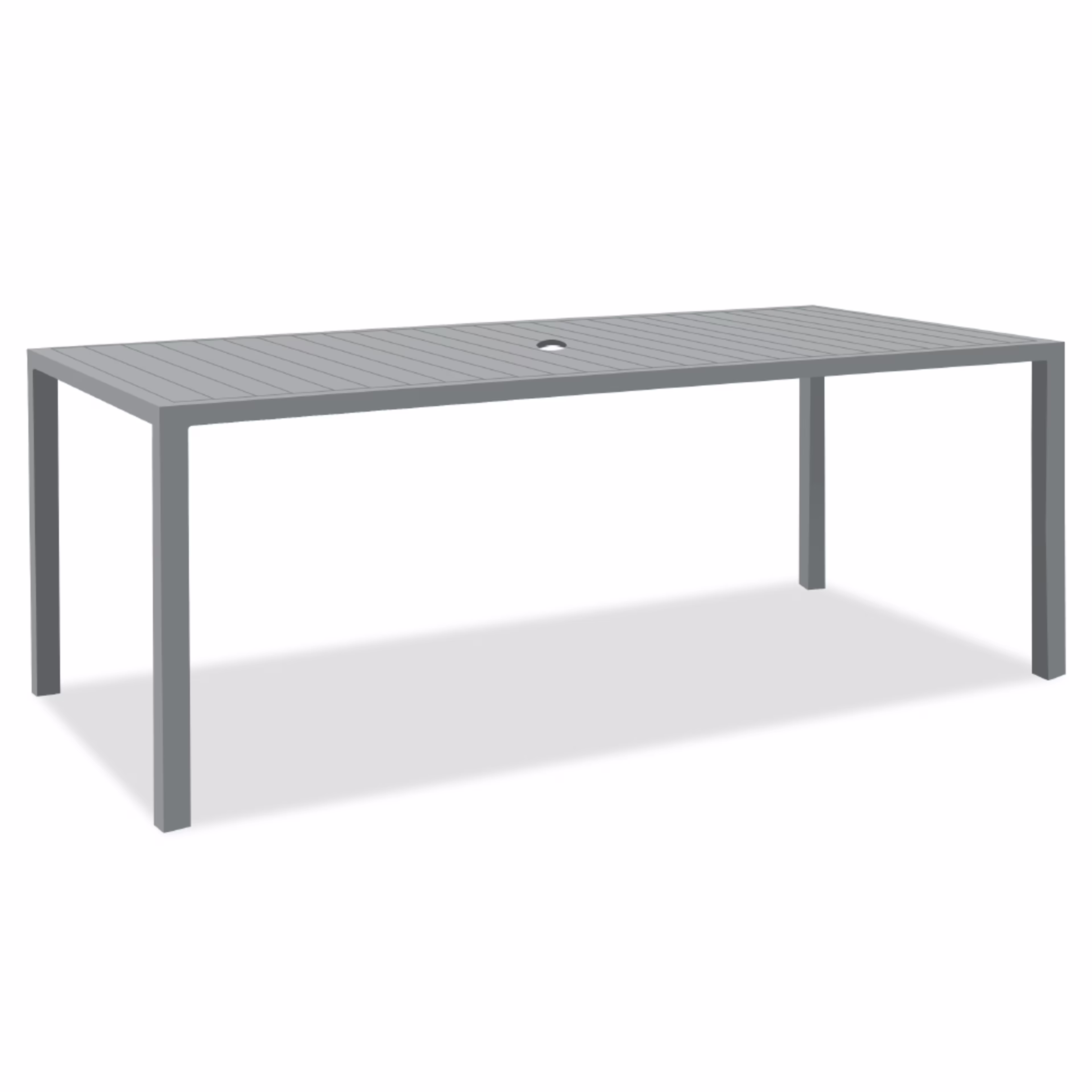 Kannoa Saint Barts 78" Aluminum Rectangular Dining Table
