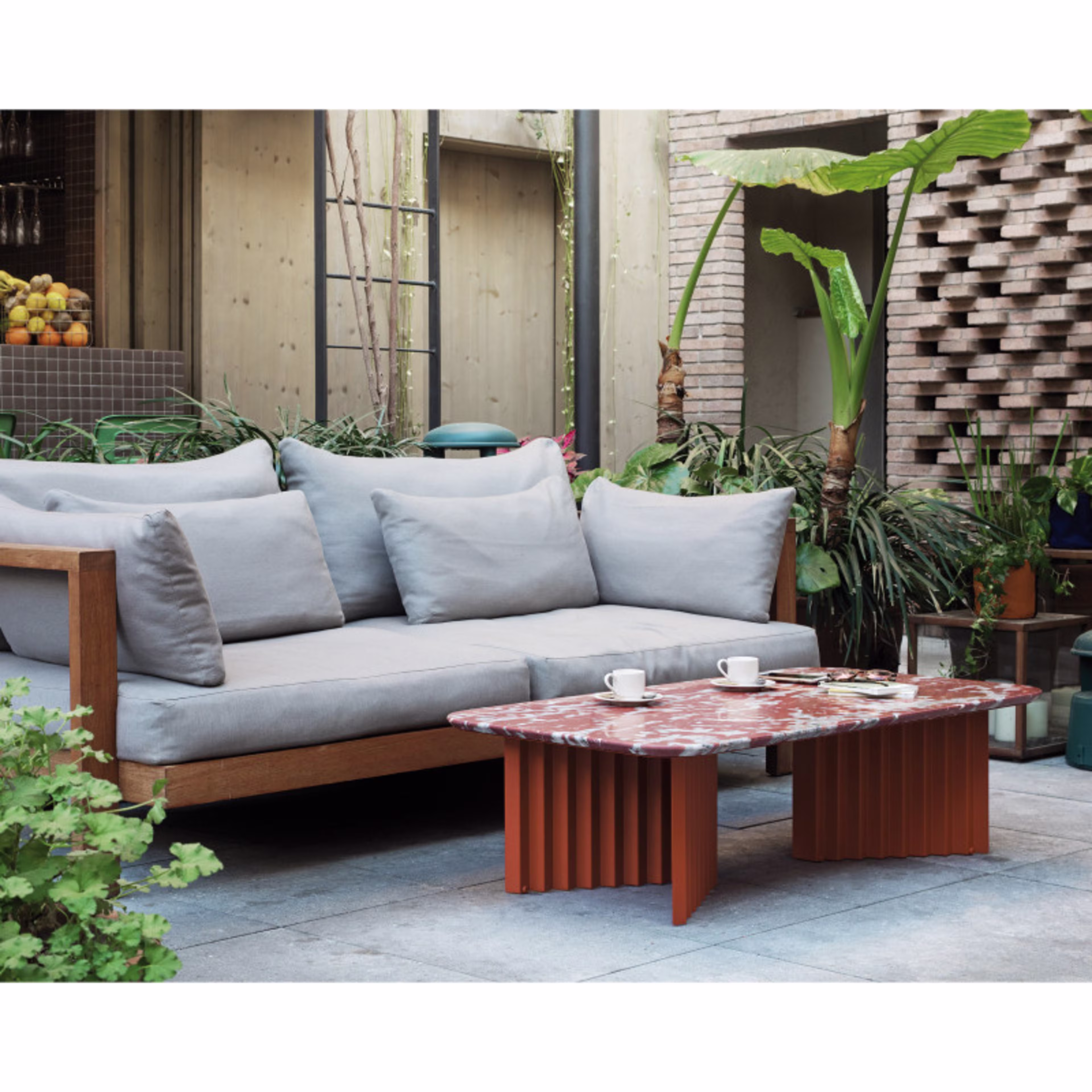 RS Barcelona Plec 45" Marble Rectangular Coffee Table