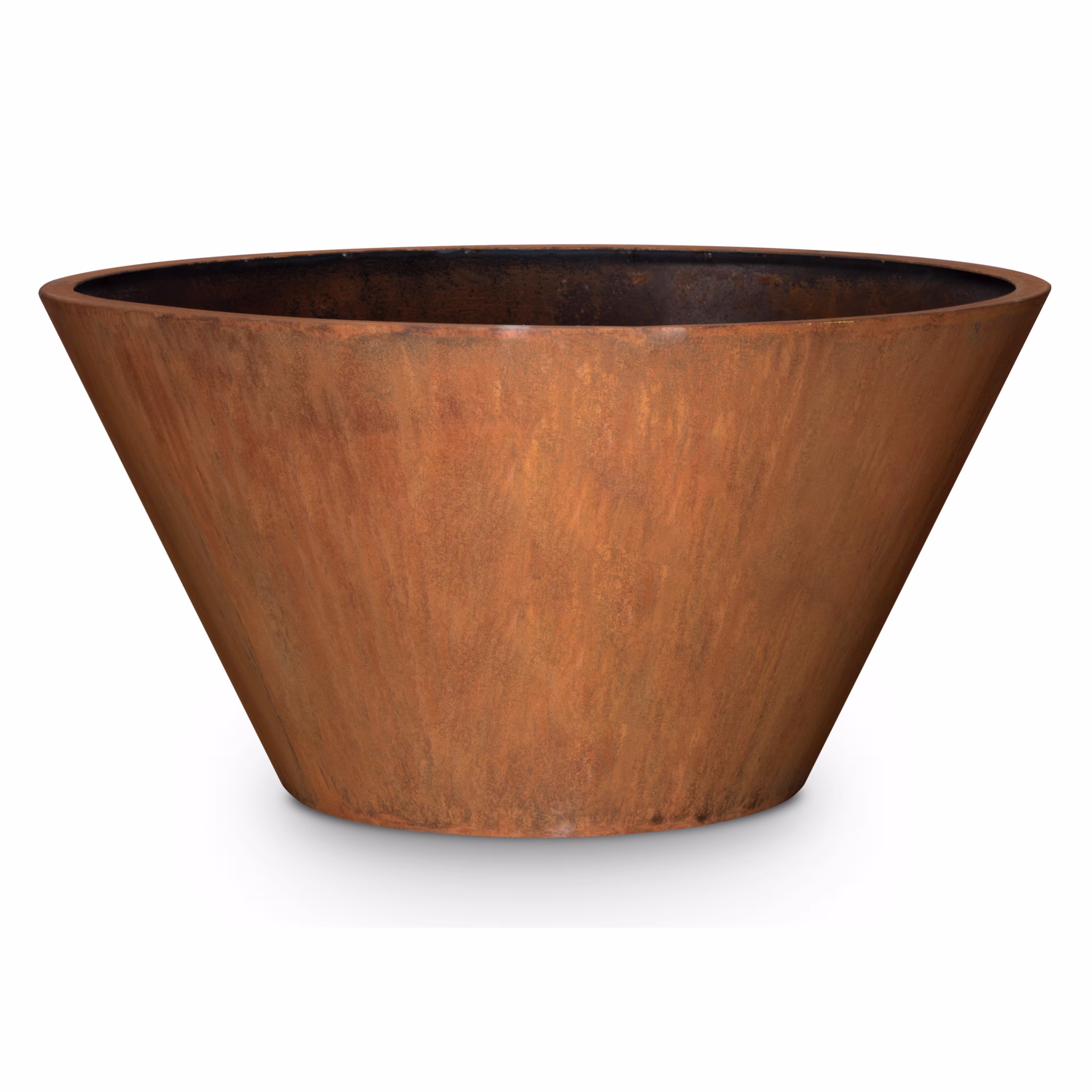 The Outdoor Plus Sierra 20" Round Cor-Ten Steel Planter