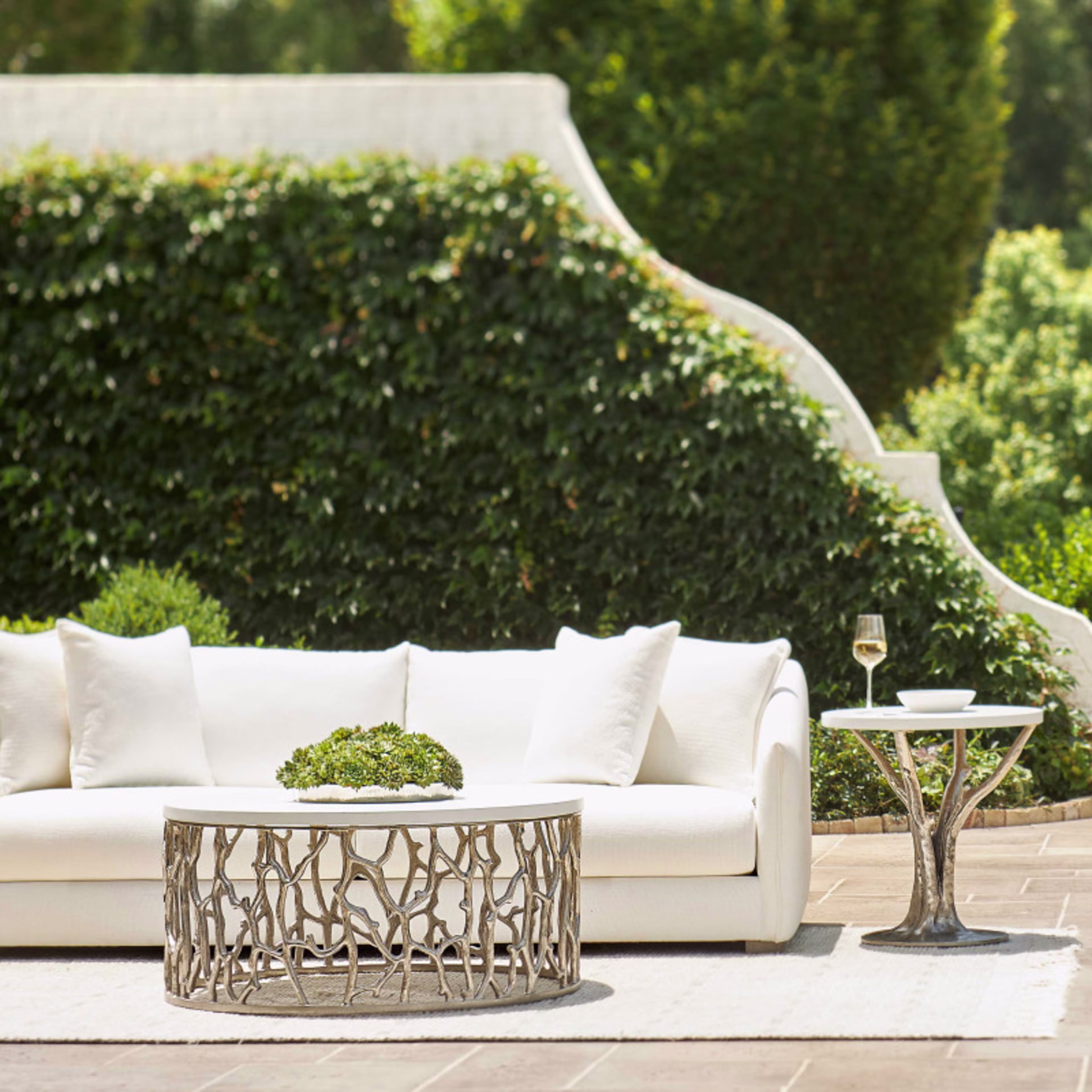Bernhardt Exteriors Milos 40" Concrete Round Cocktail Table