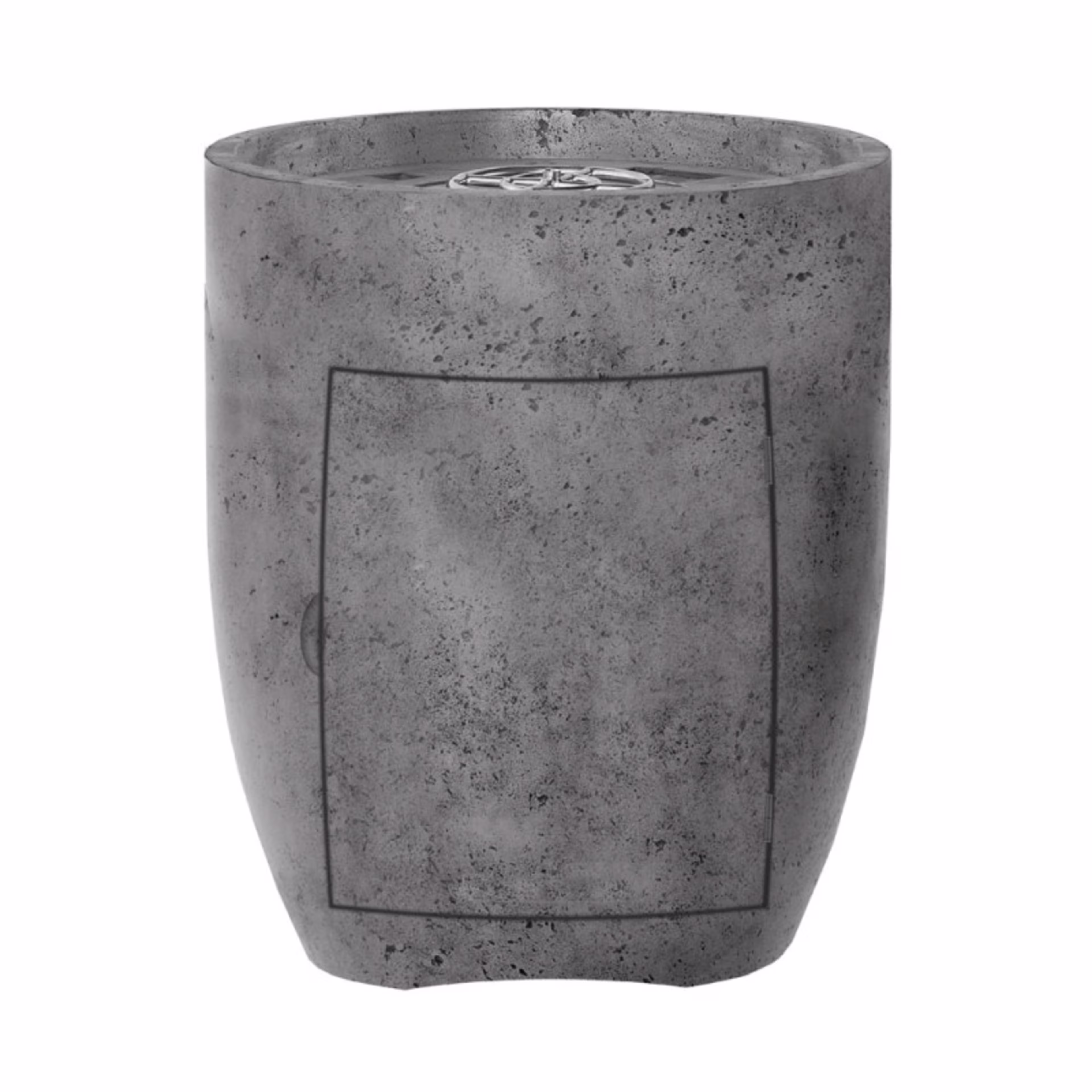 Prism Hardscapes Pentola 3 Round 24" Concrete Gas Fire Bowl w/ Hidden Tank Protective Cover
