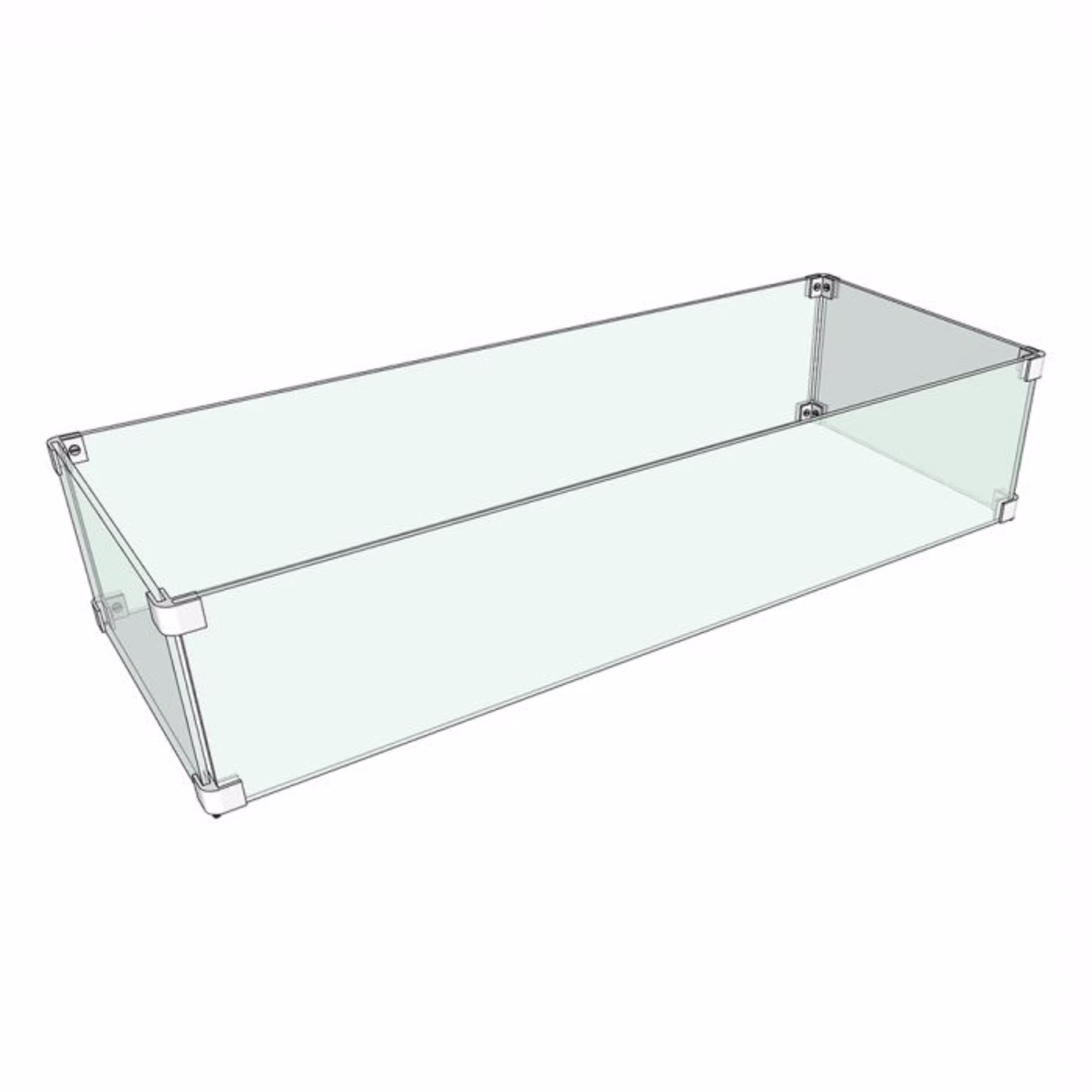 The Outdoor Plus 16" X 40" Rectangular Fire Pit Wind Guard