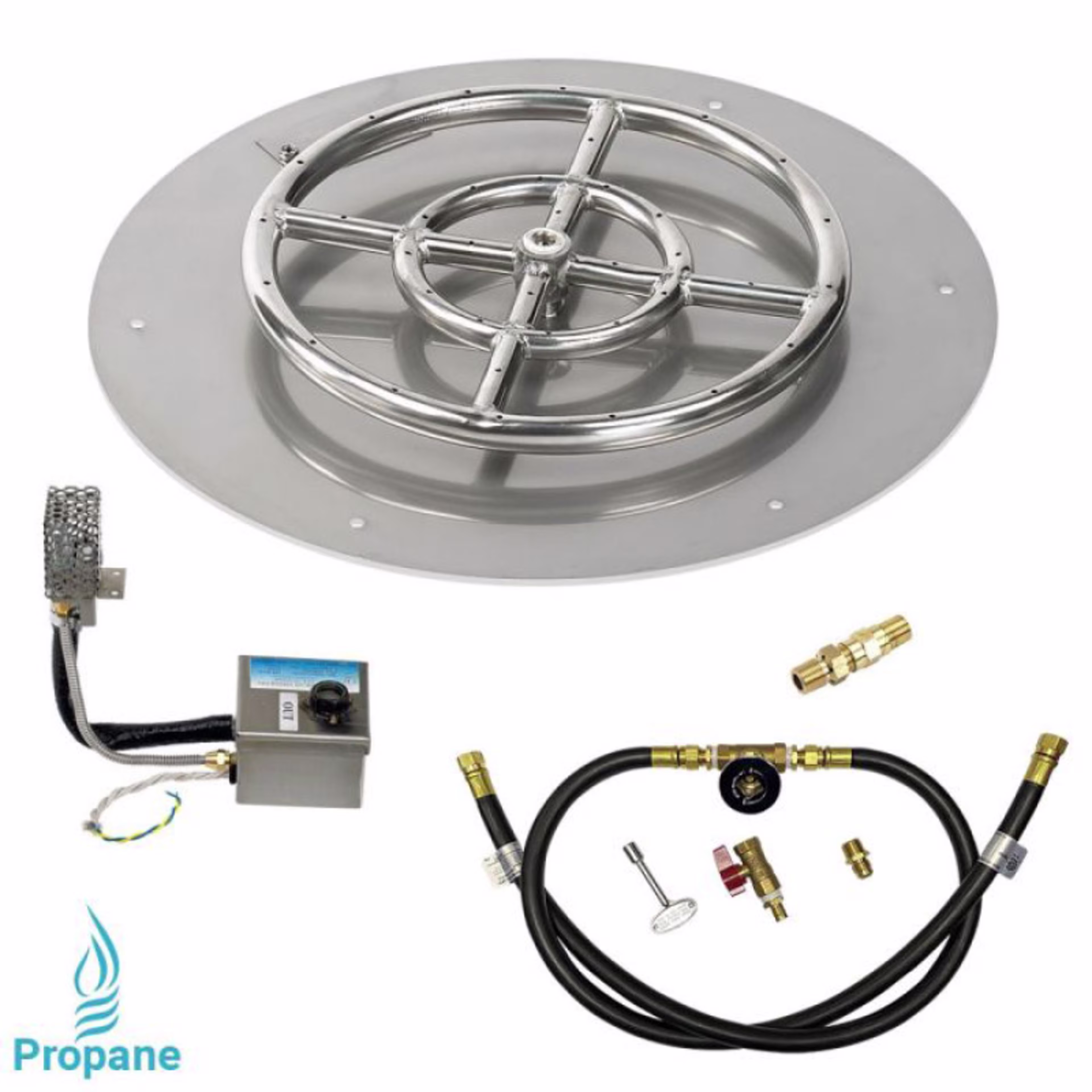 American Fire Products 18" Round Flat Pan AWEIS Fire Pit Burner Kit