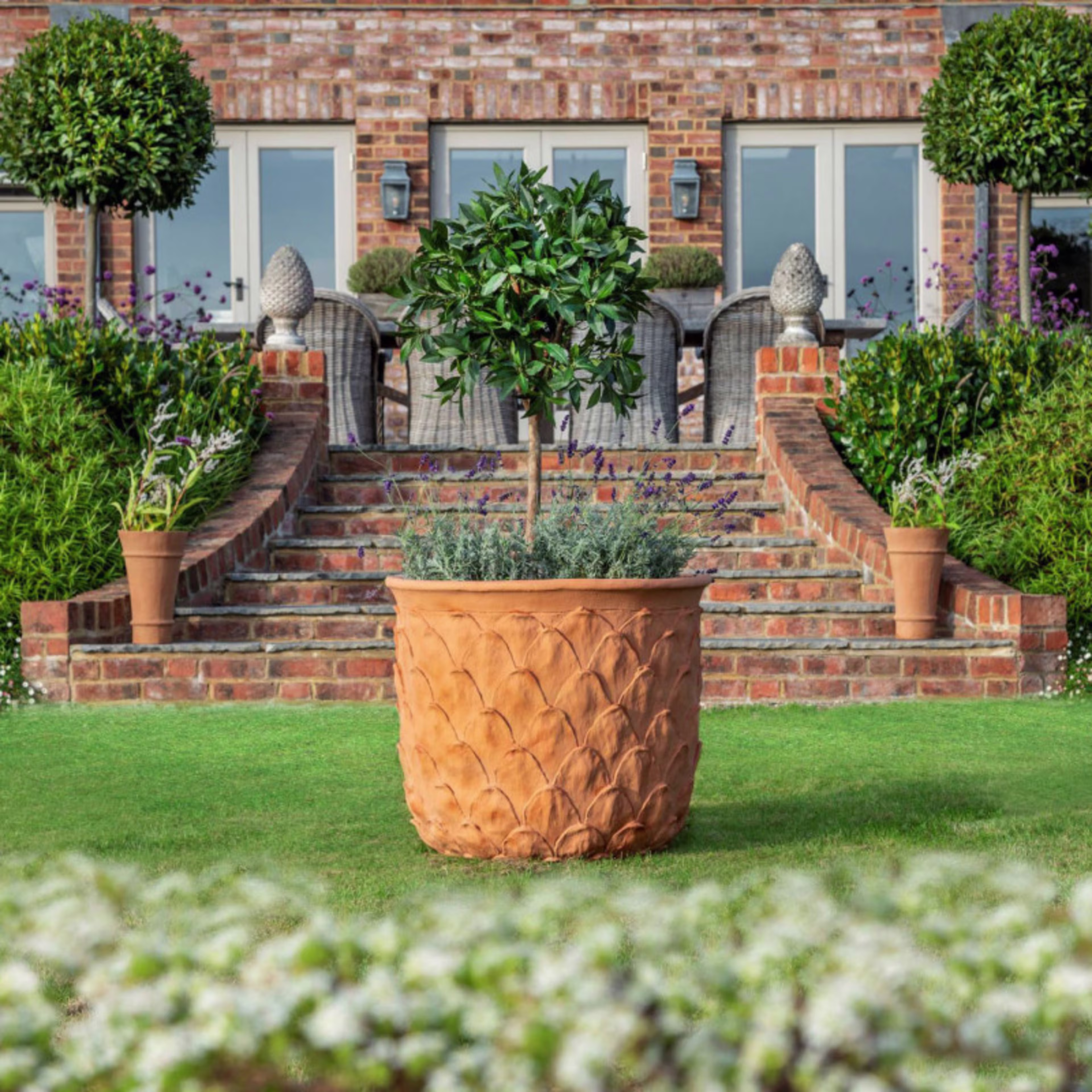 Capital Garden Pineapple 31" Round Fiberglass Planter Pot