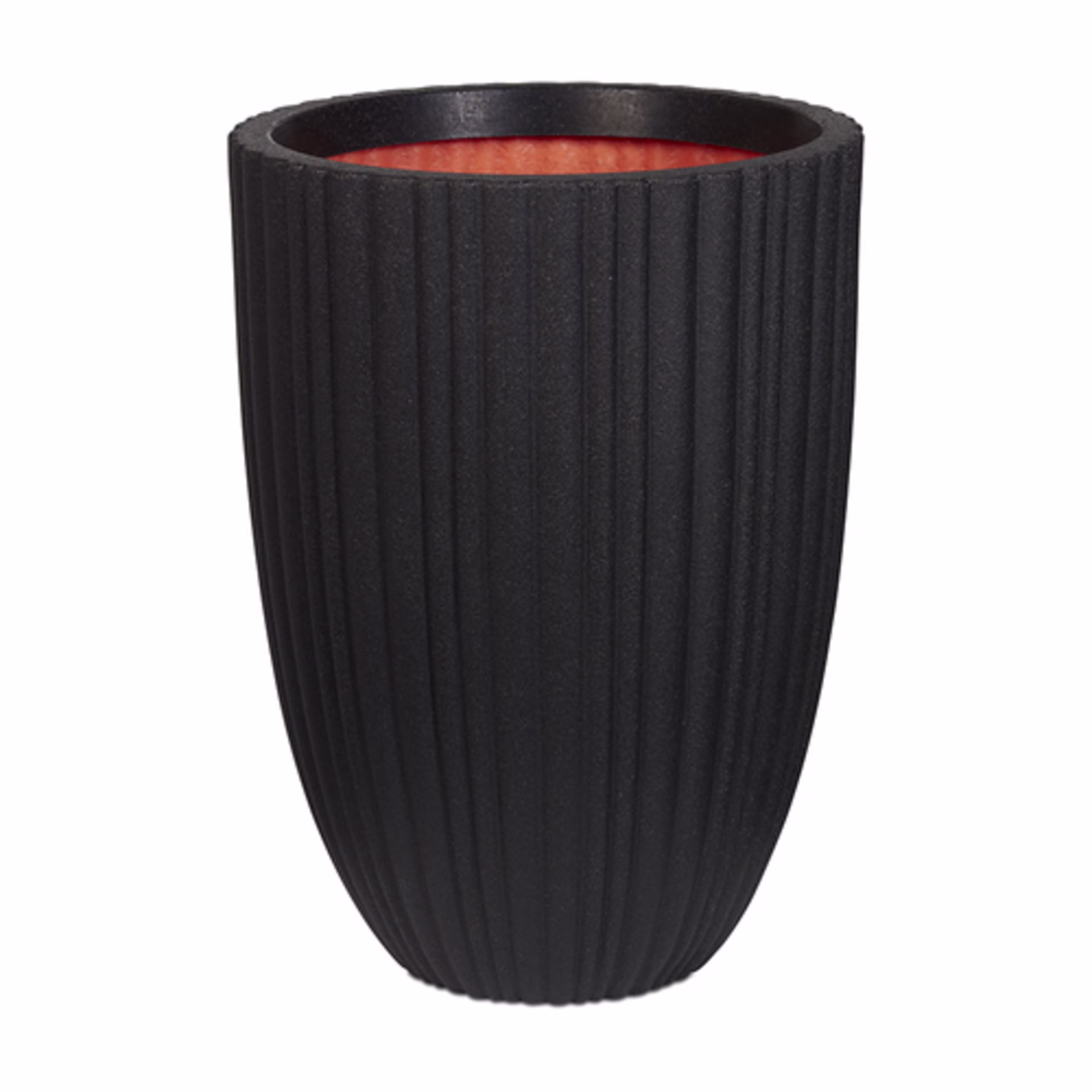 Capi Urban Tube 22" Elegant Low Vase Planter Pot - Black