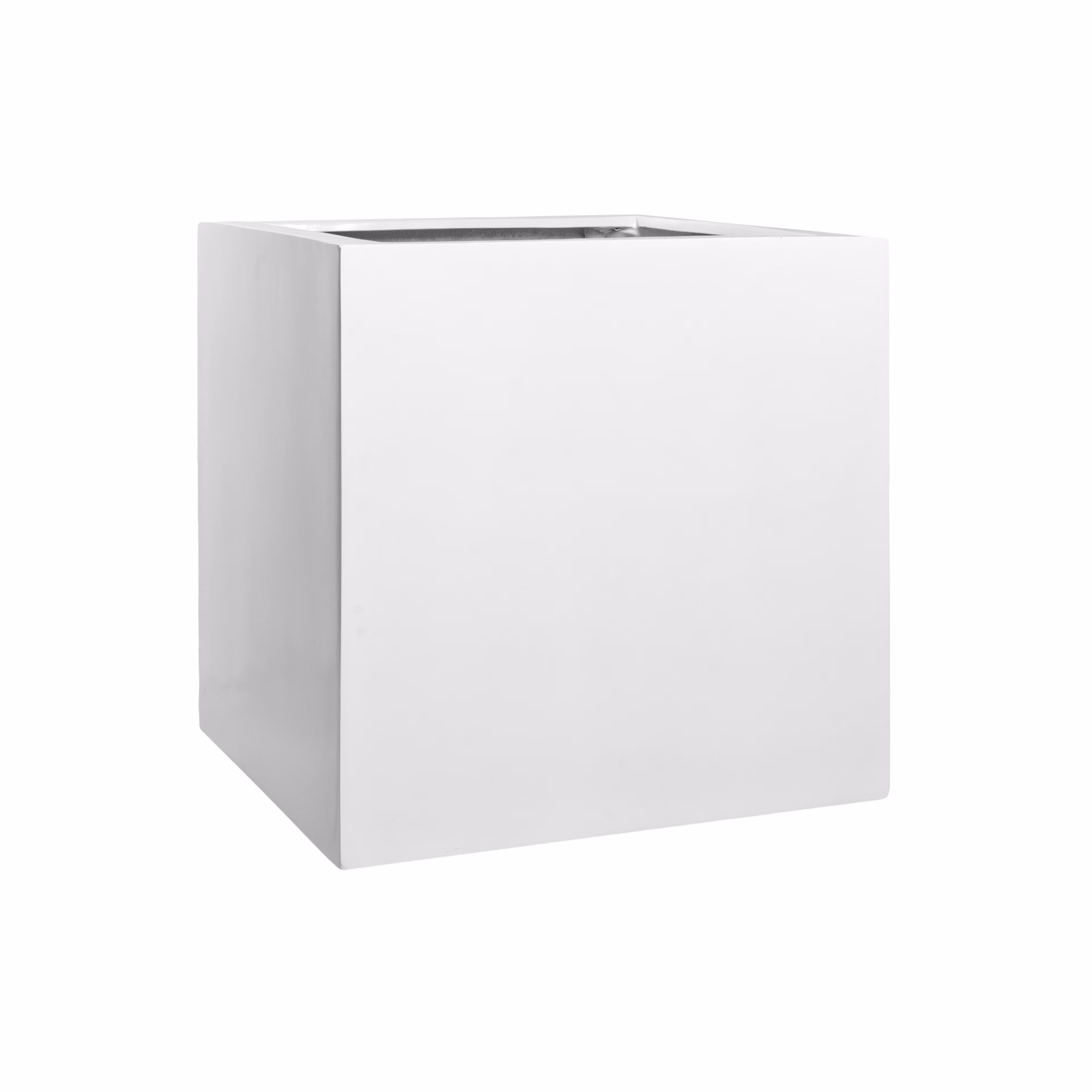 Pottery Pots Essential 24" Cube Fiberstone Box Planter - Glossy White