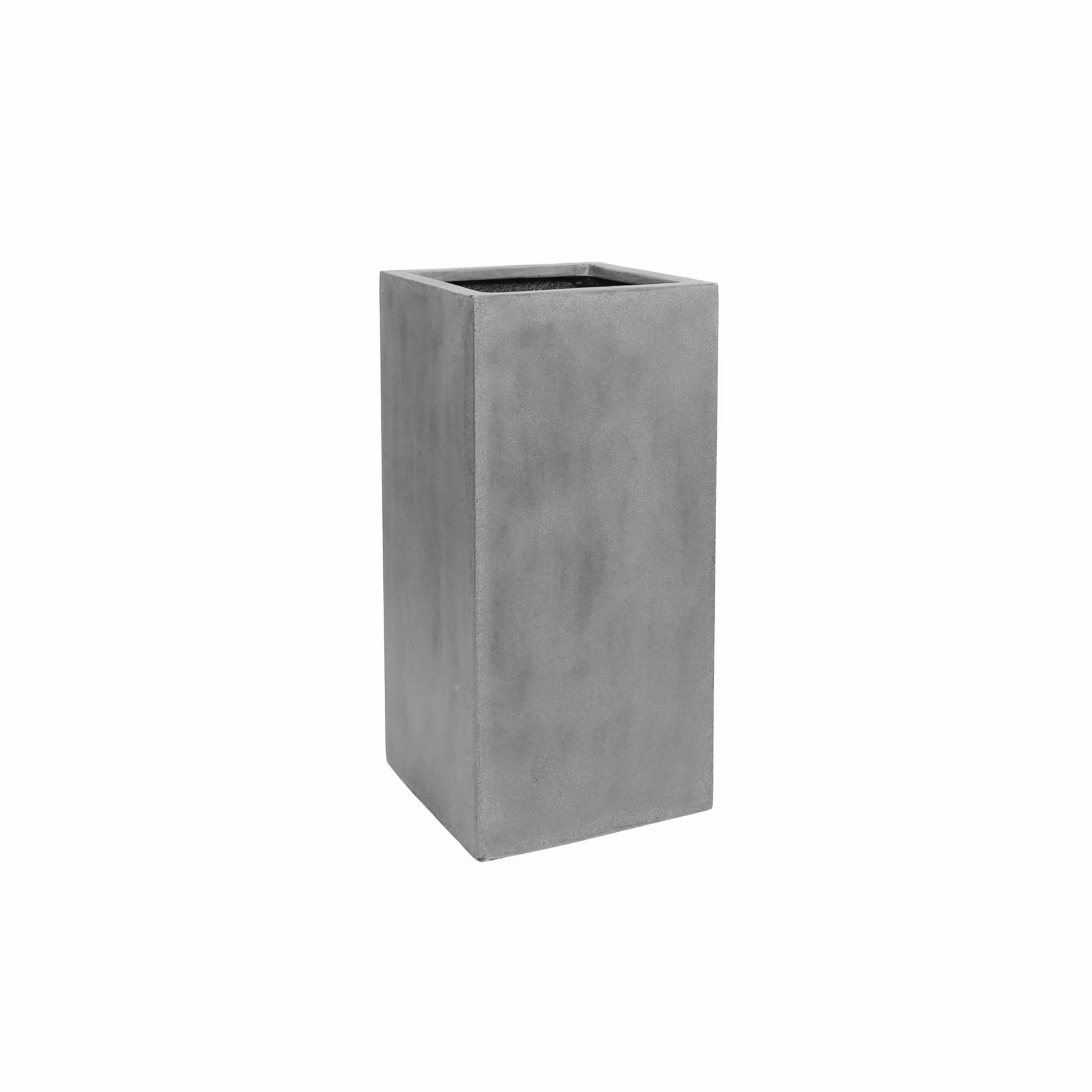 Pottery Pots Natural Bouvy 12" x 12" x 24" Square Fiberstone Planter Pot Set of 2 - Grey