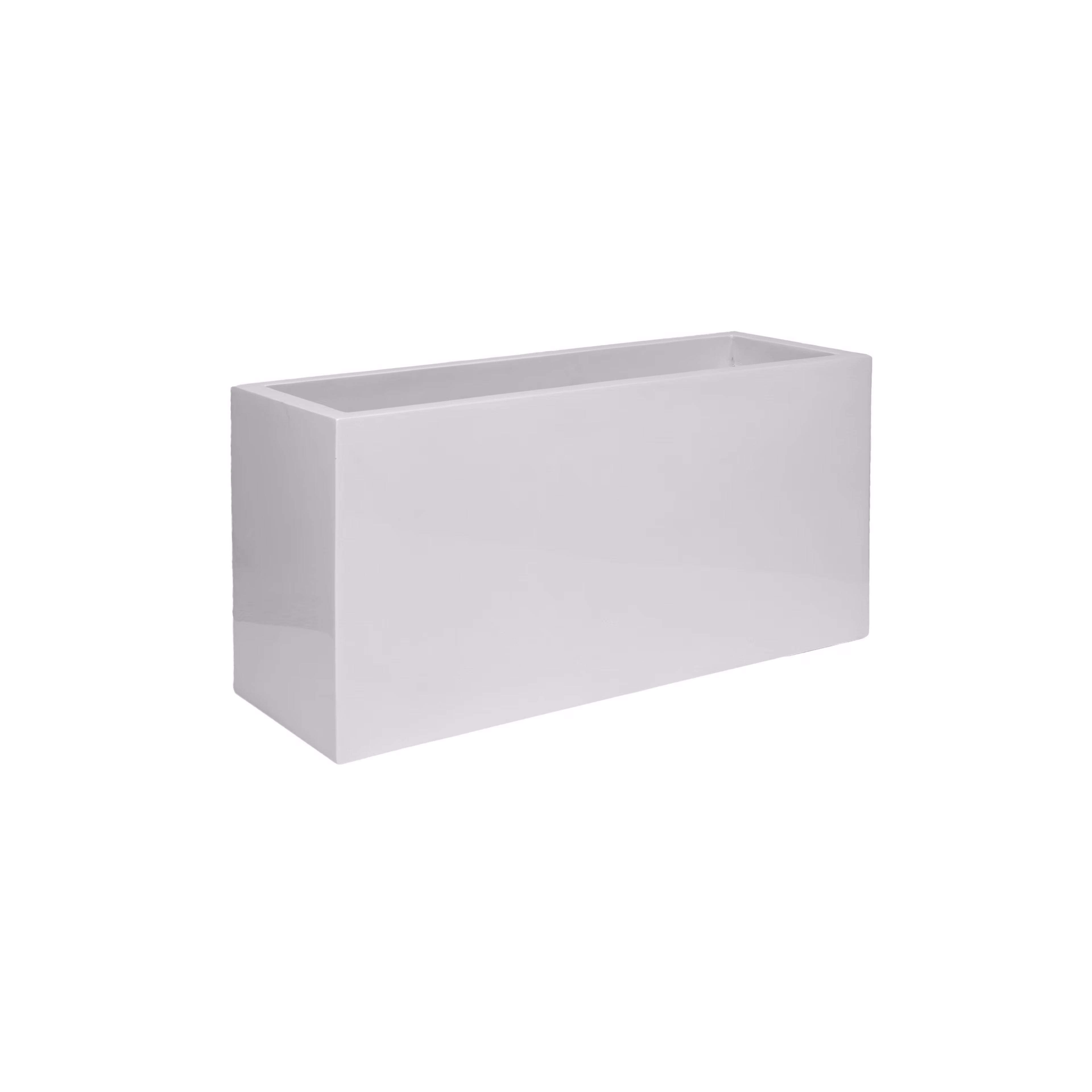 Pottery Pots Essential Jort 31.5" x 12" x 16" Rectangular Fiberstone Trough Planter - Glossy White