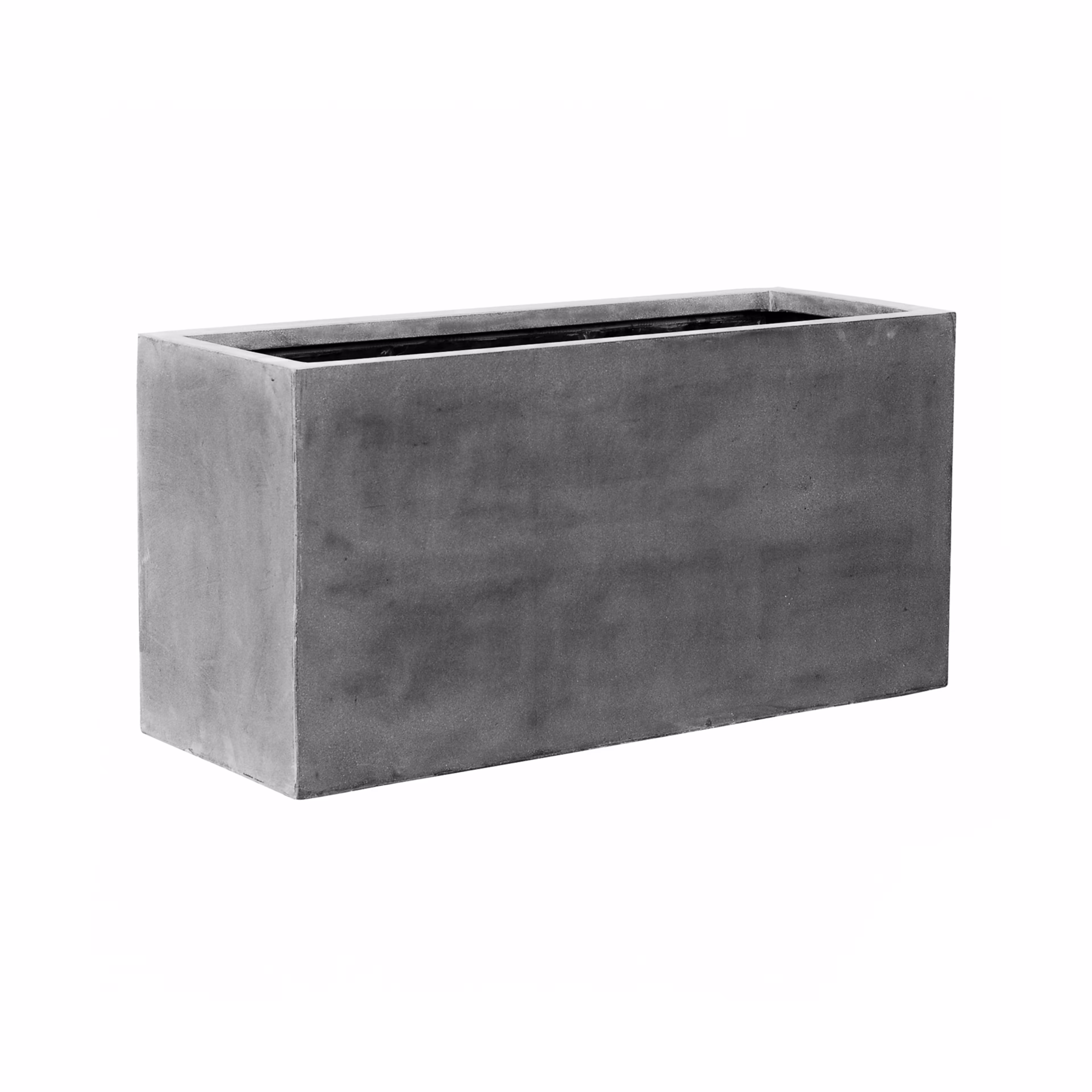 Pottery Pots Natural Jumbo Jort 59" x 24" x 30" Rectangular Fiberstone Trough Planter - Grey