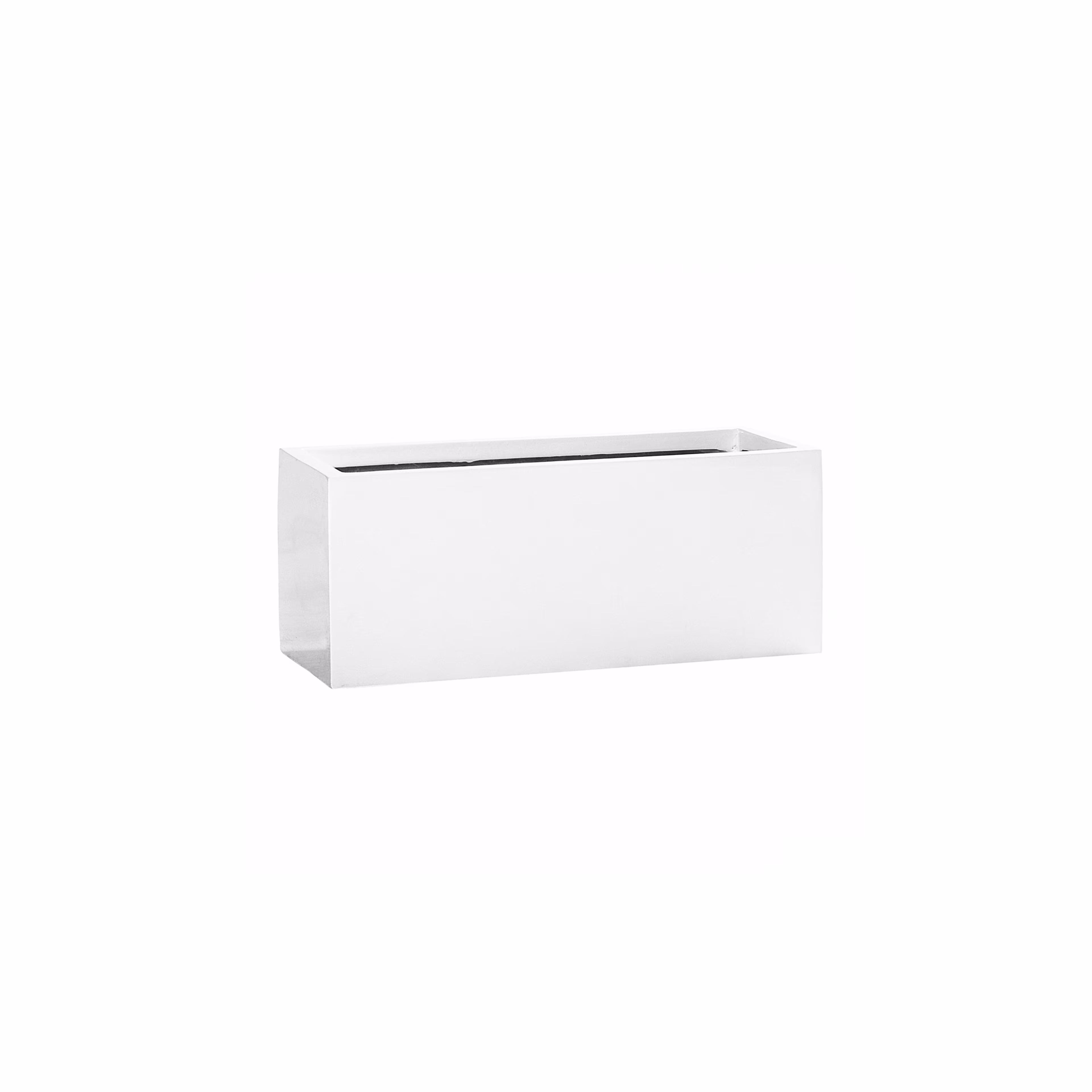 Pottery Pots Essential Balcony 20" x 8" Rectangular Fiberstone Window Planter Set of 4 - Glossy White