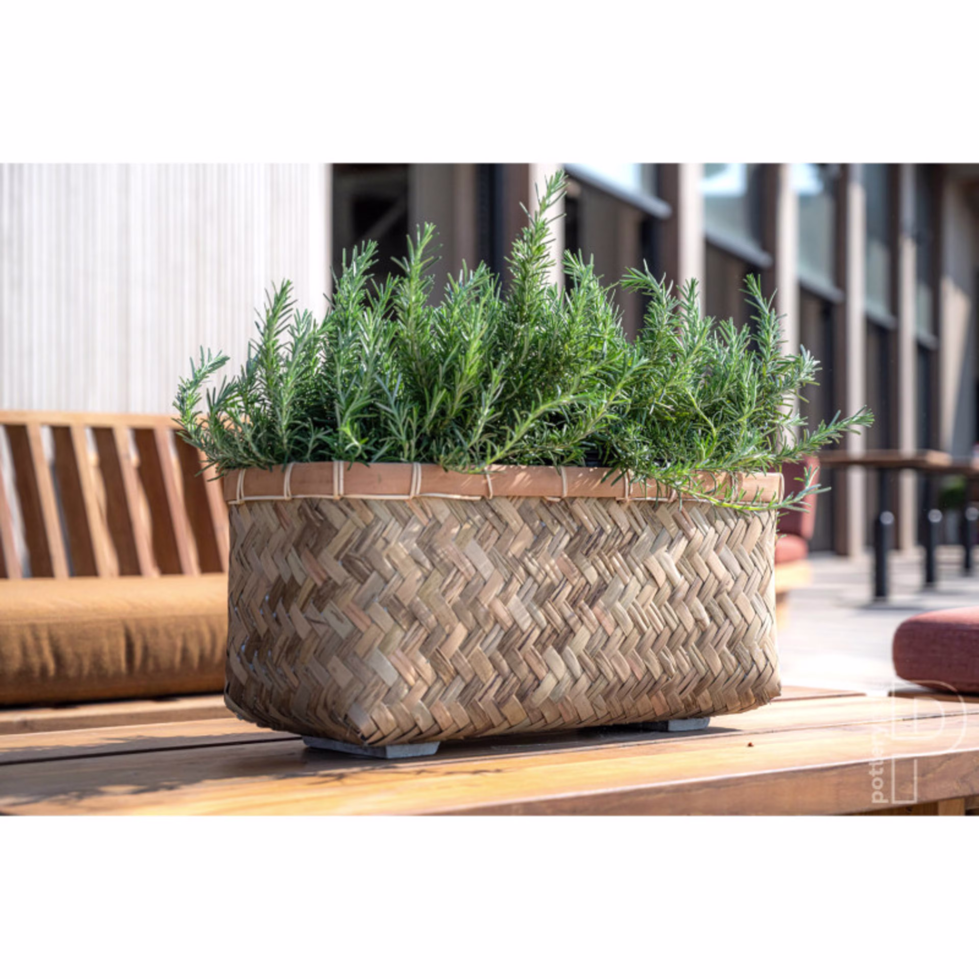Pottery Pots Bohemian Nouri 20" Rectangular Bamboo Planter Pot