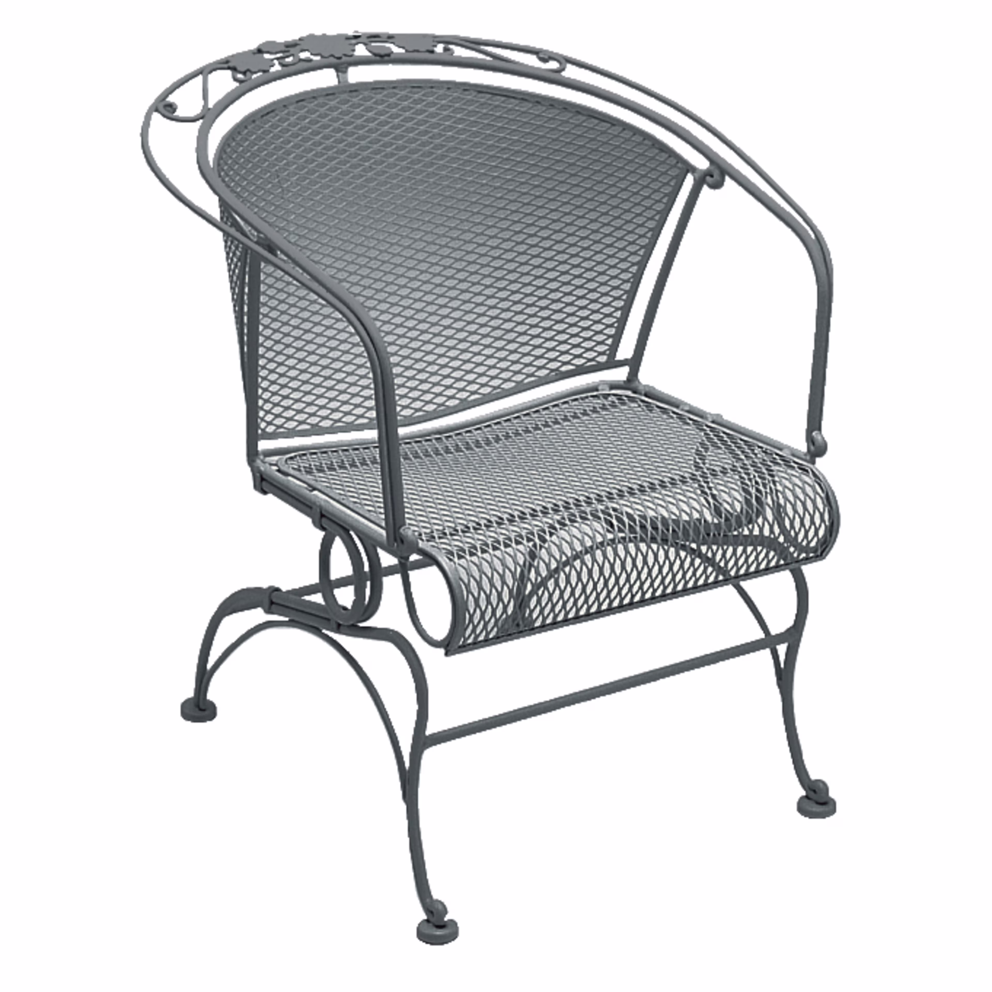 Woodard Briarwood Iron Coil Spring Barrel Dining Armchair