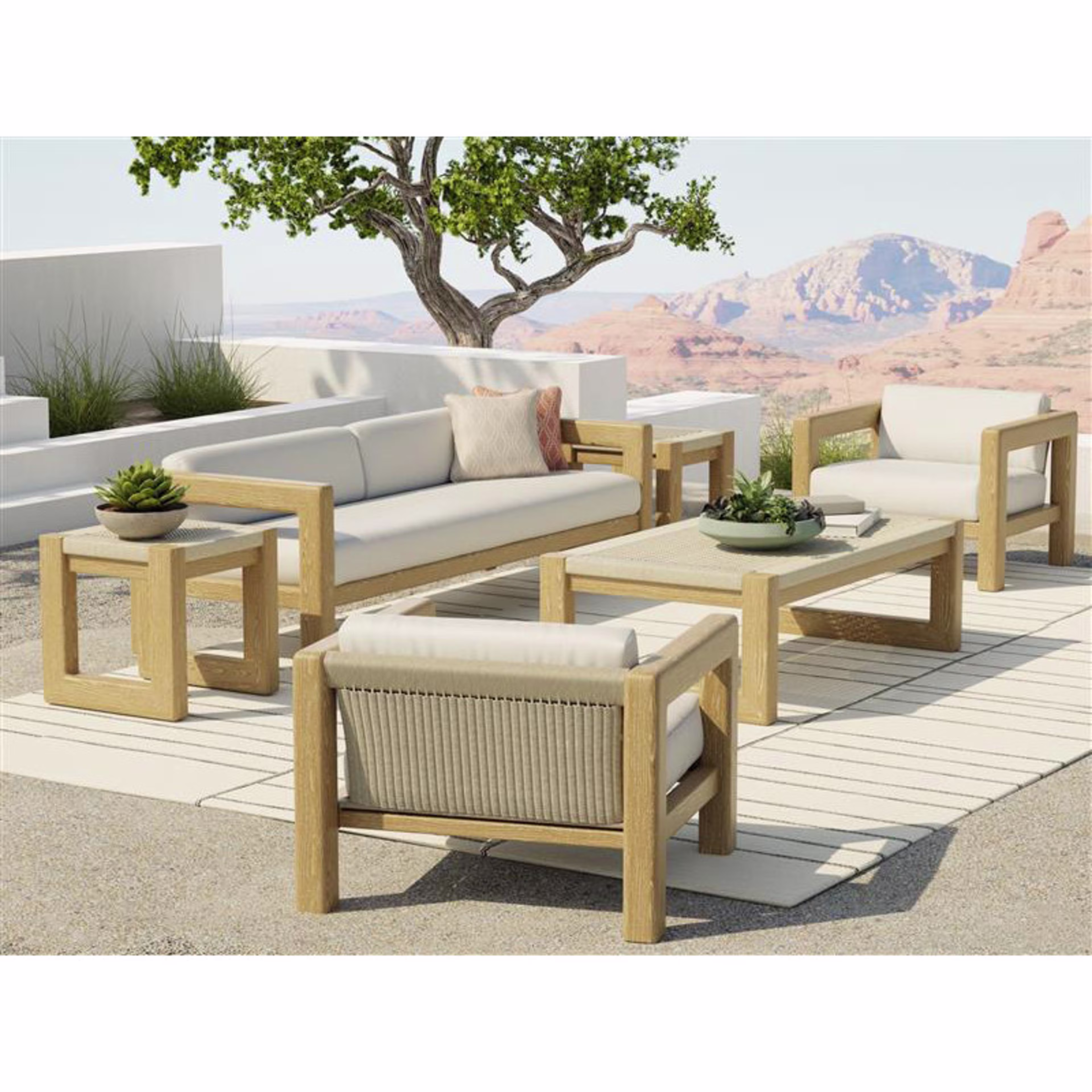 Sunset West Sedona 60" Teak Rectangular Coffee Table