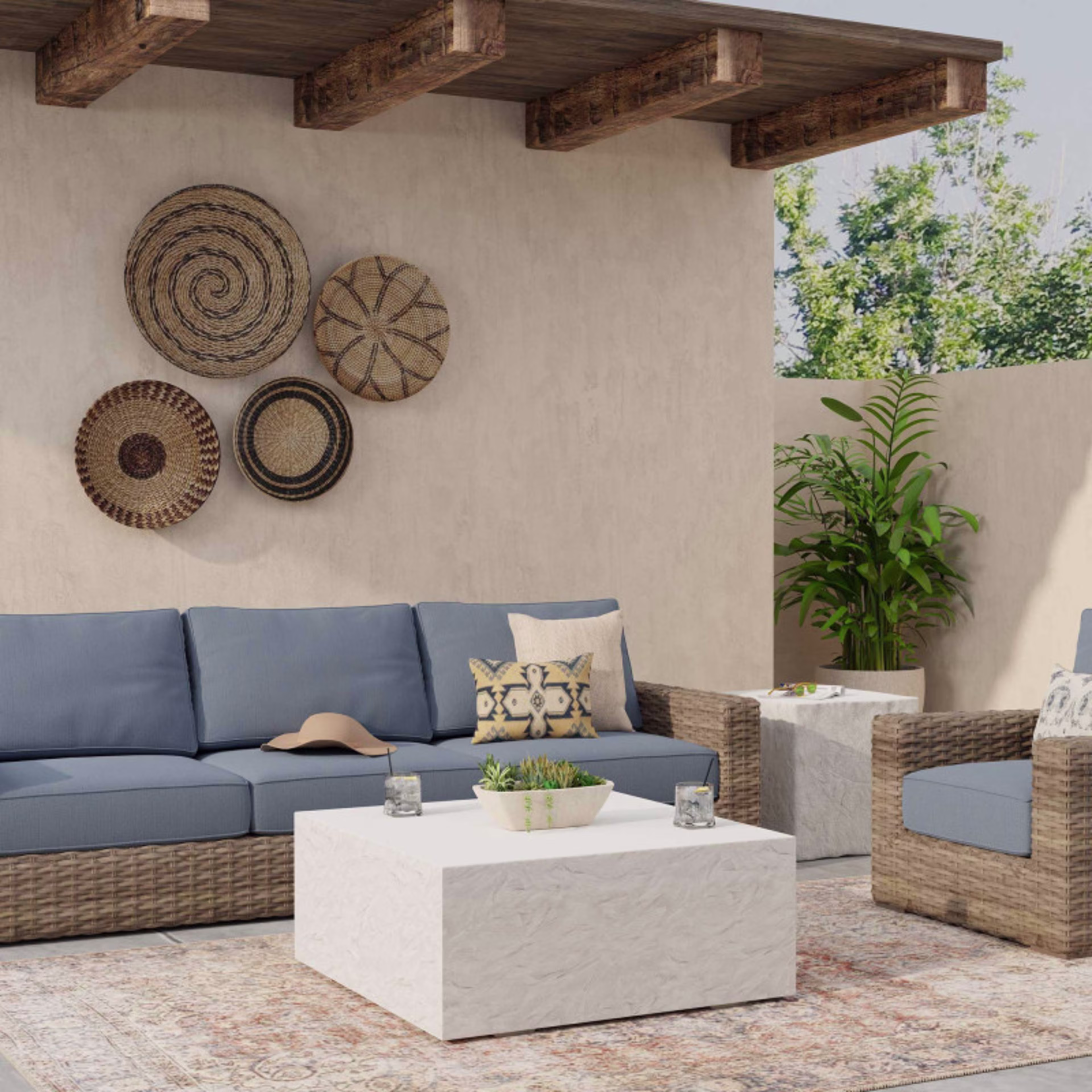 Sunset West Bazaar 40" GFRC Square Coffee Table