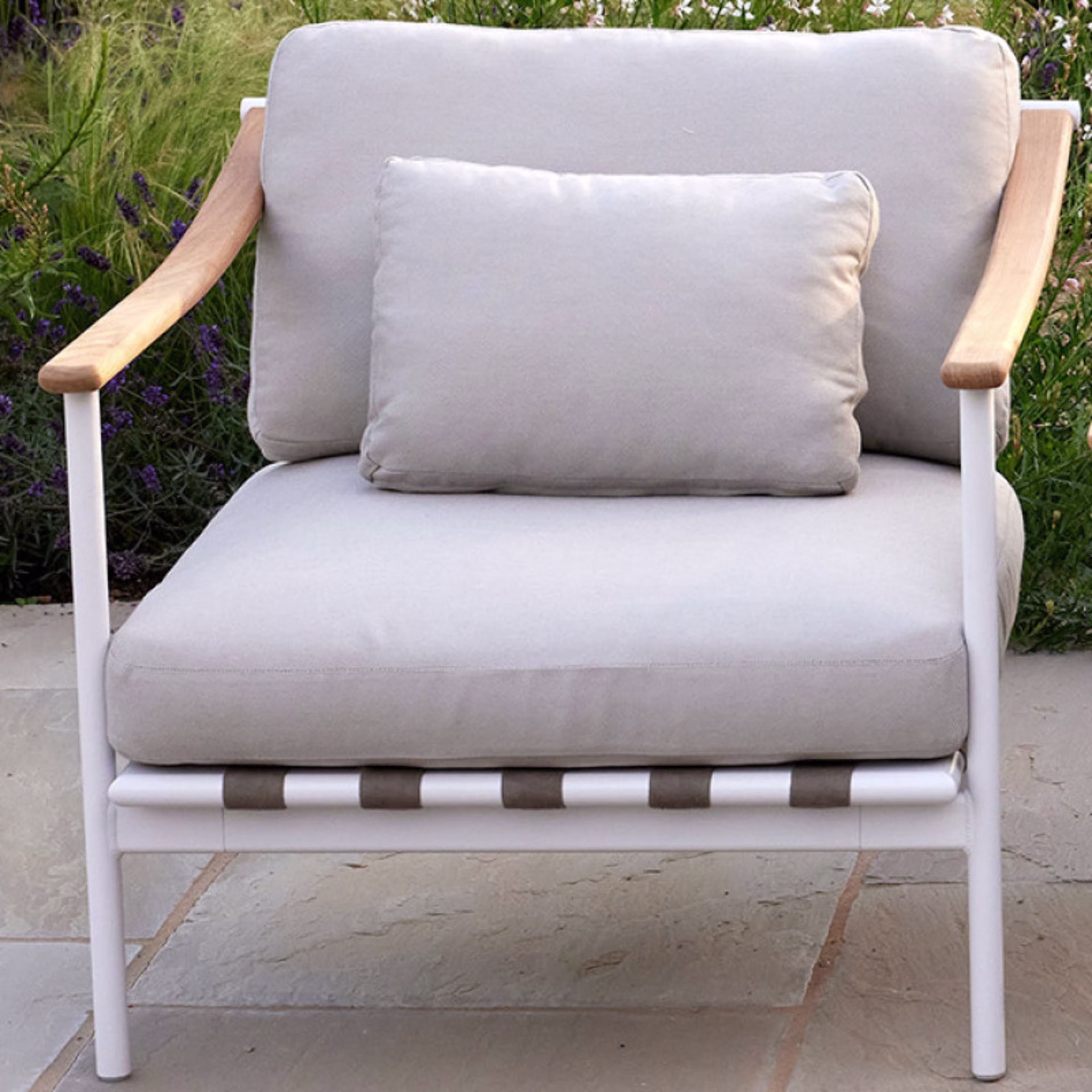 Barlow Tyrie Around Deep Seating Lounge Chair - Teak Arms