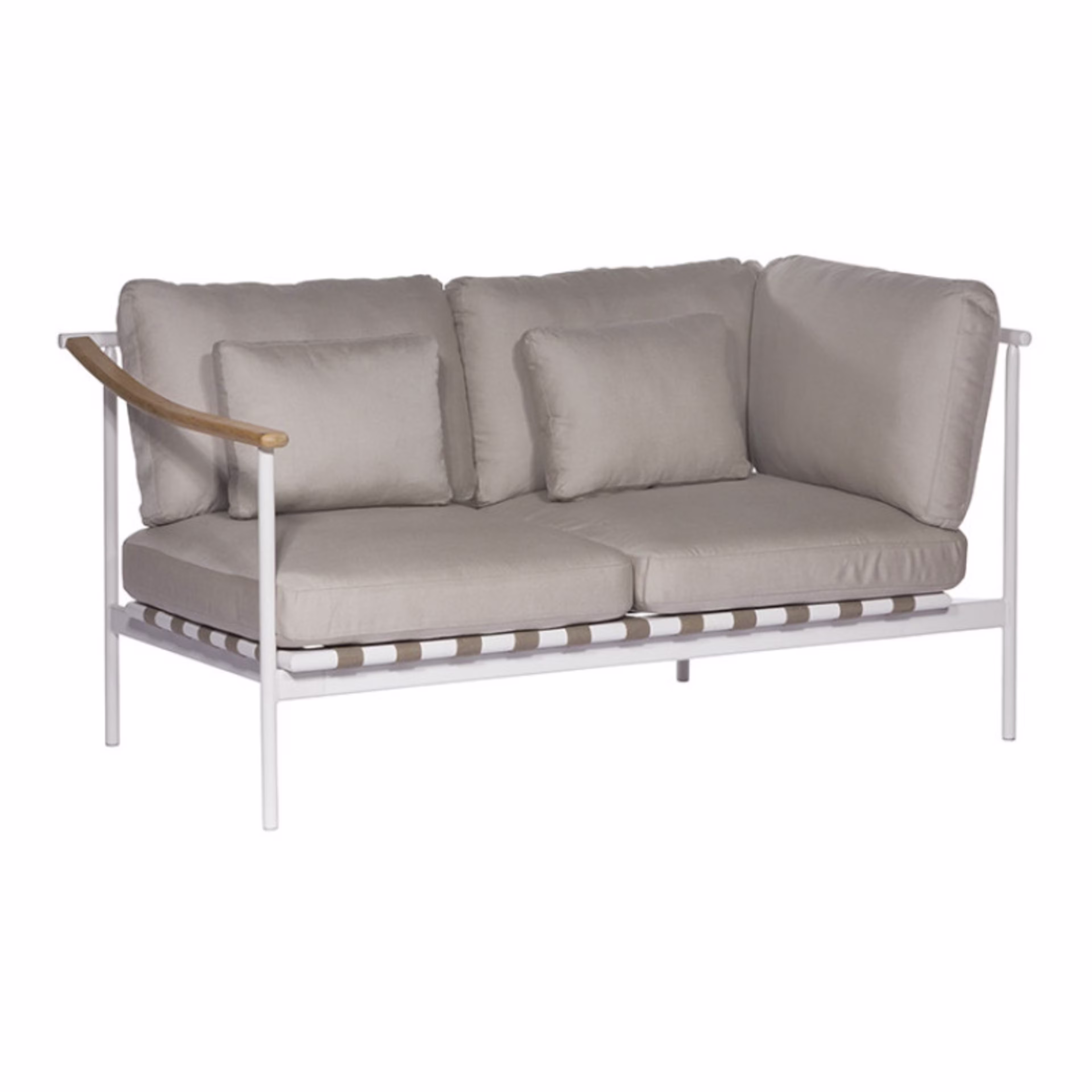 Barlow Tyrie Around Deep Seating Loveseat - Teak Left Arm / Aluminum Right Arm