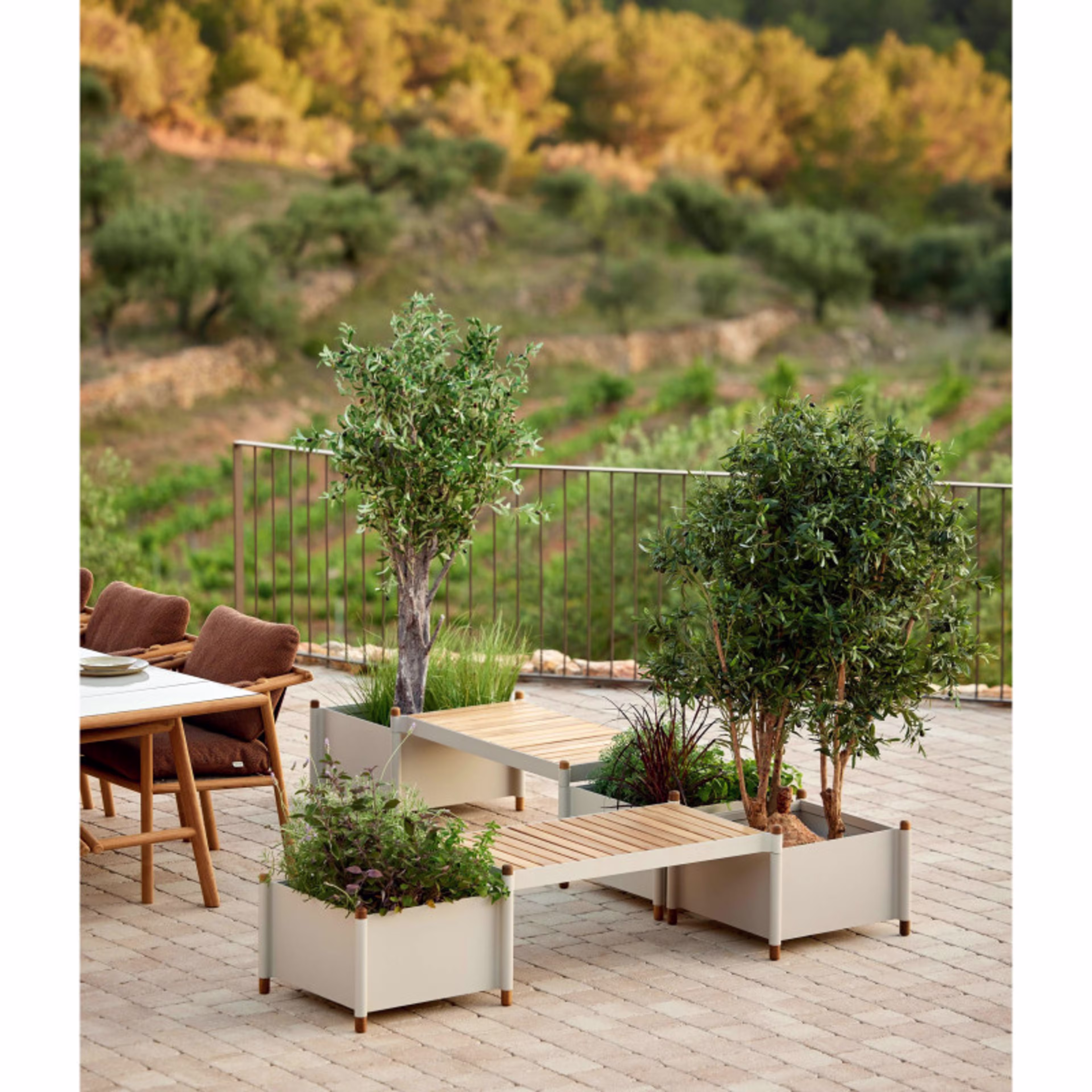 Cane-line Sticks Teak Planter Bench