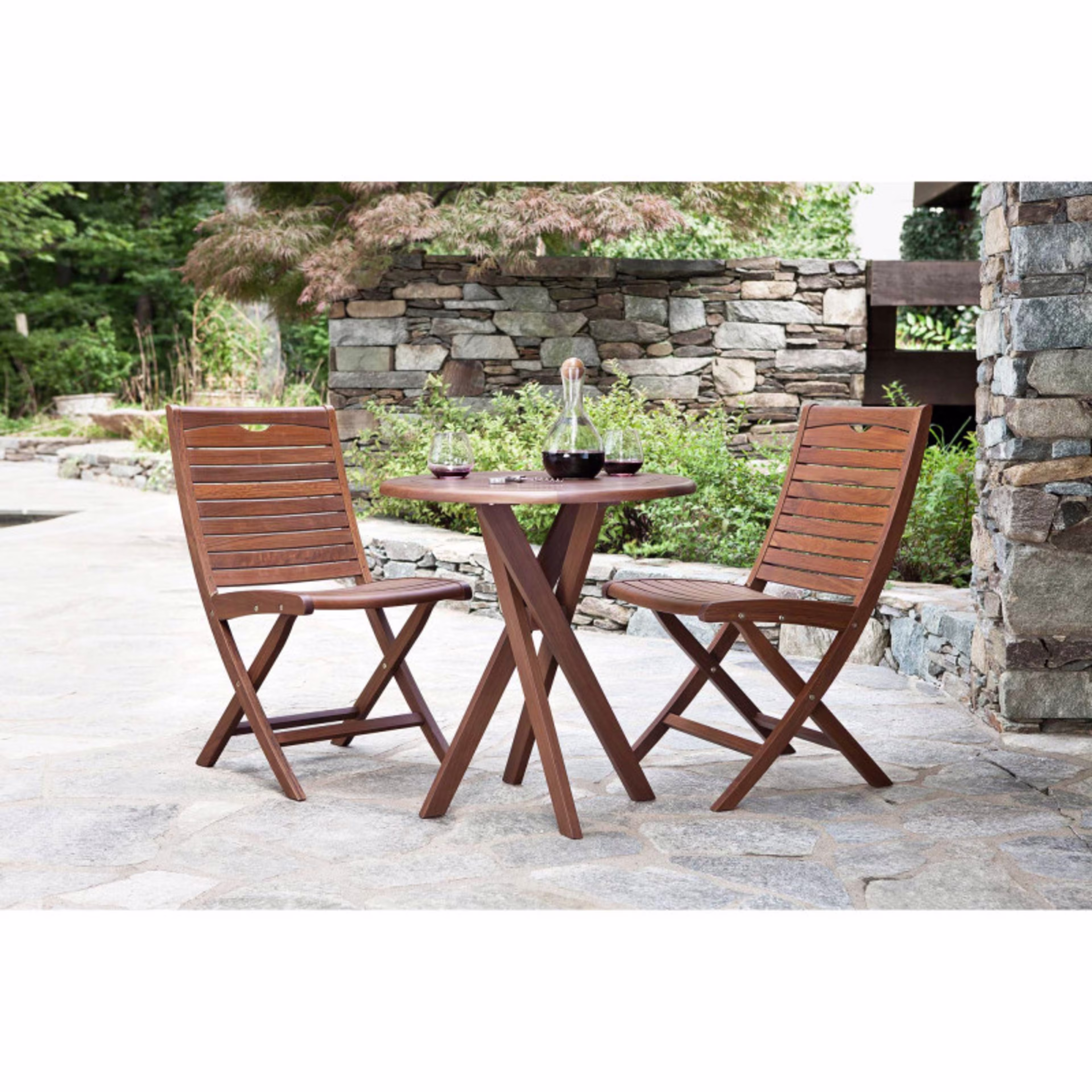 Jensen Outdoor Topaz Folding Ipe Wood Dining Side Chair