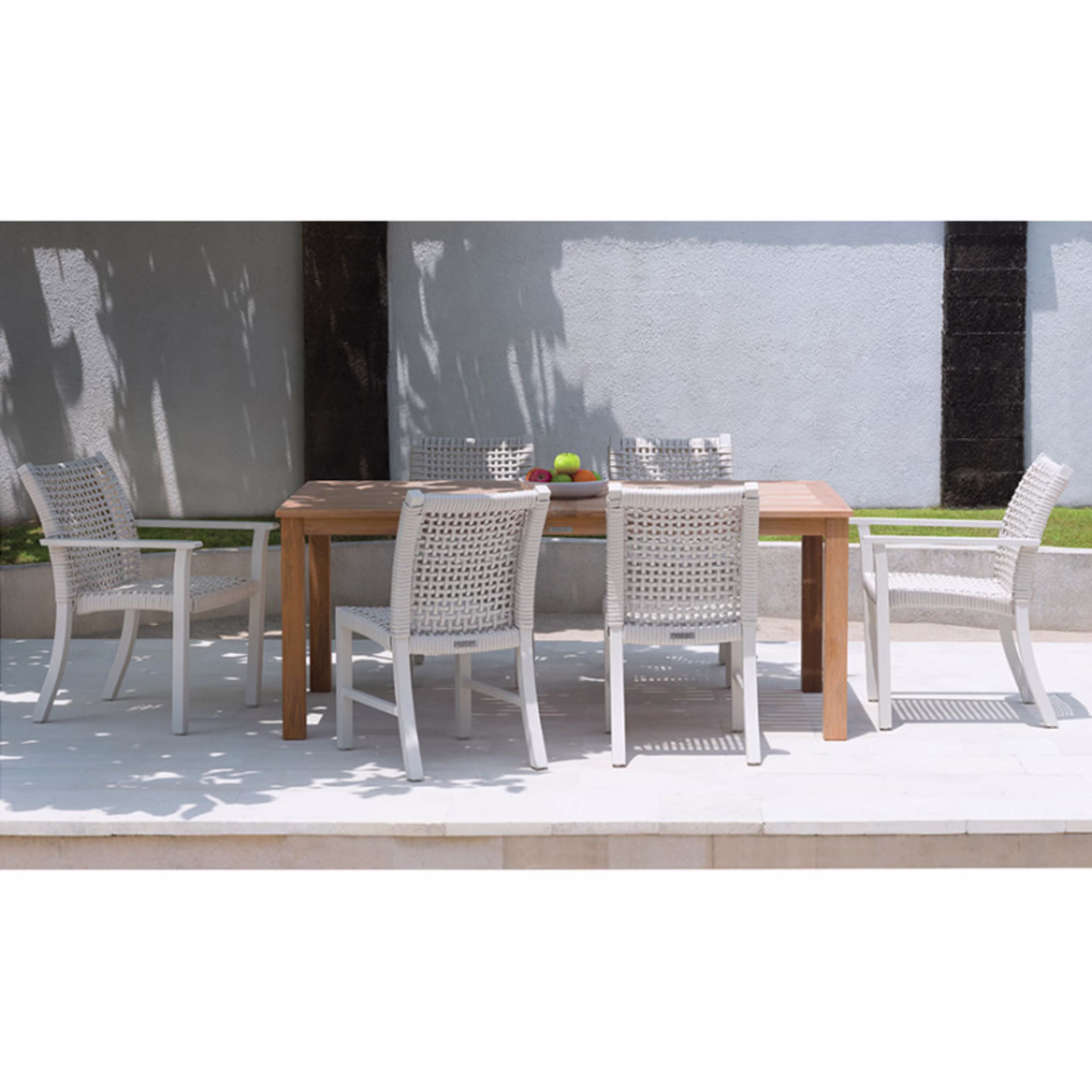 Kingsley Bate Catherine Stacking Aluminum Woven Dining Side Chair