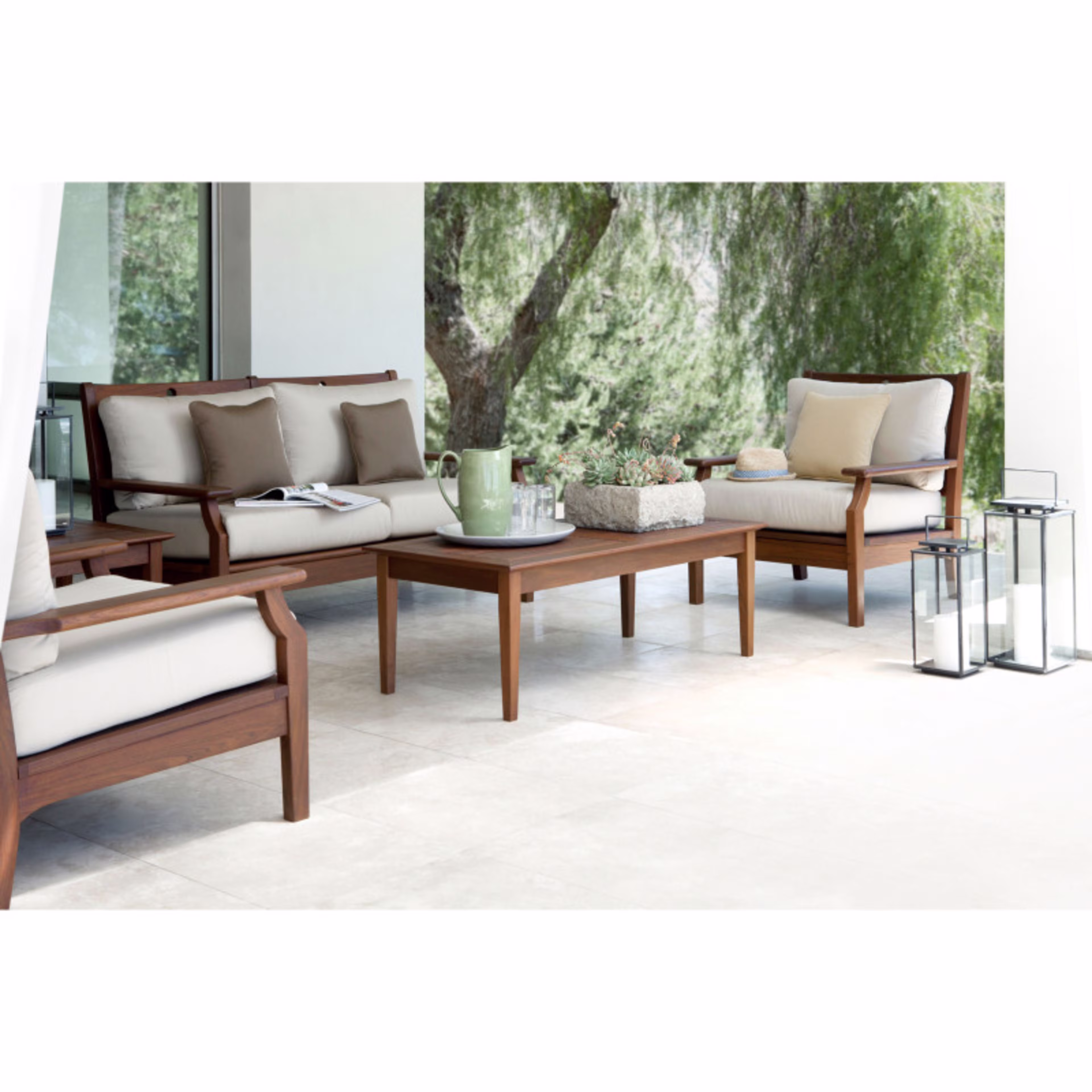 Jensen Outdoor Opal Ipe Wood Loveseat