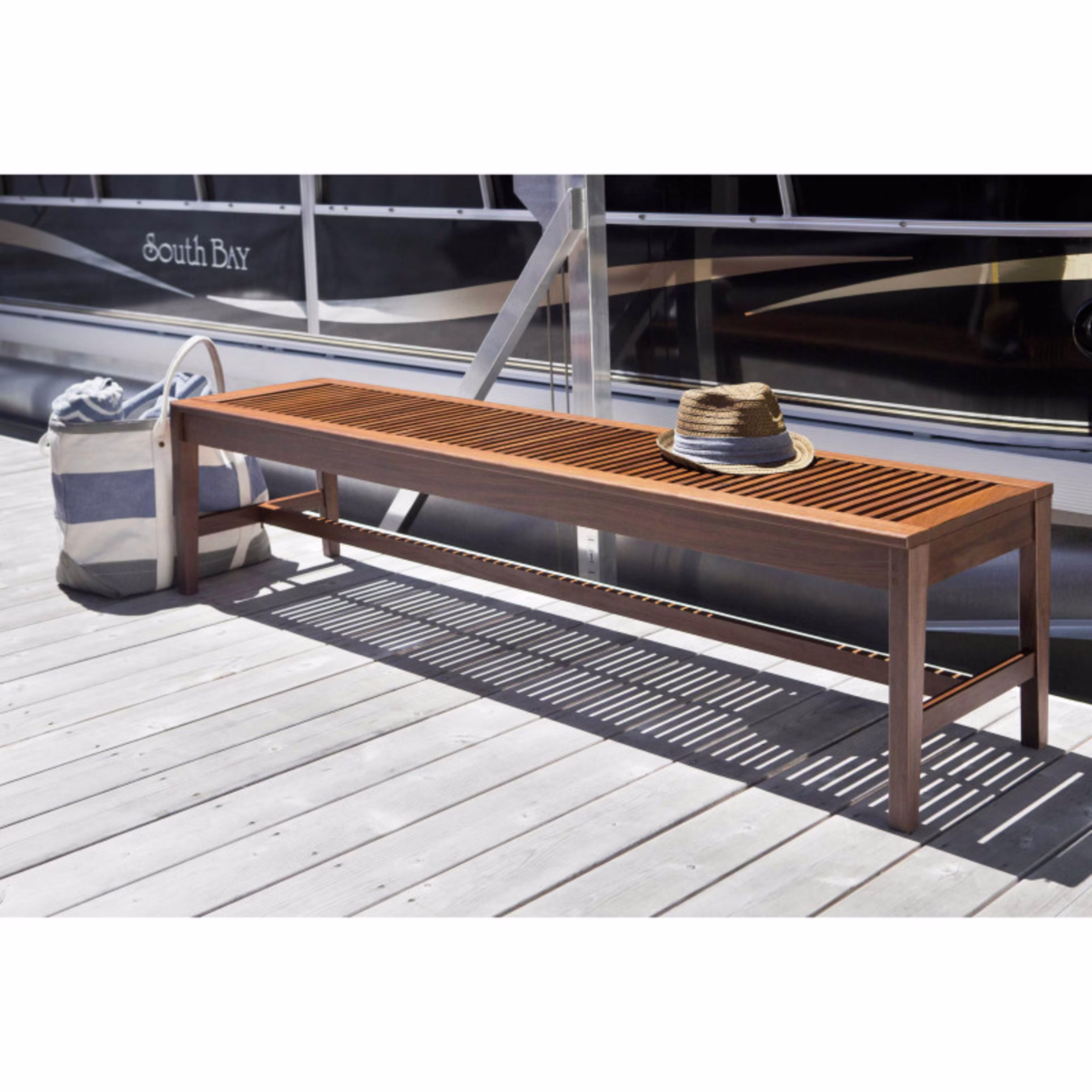 Jensen Outdoor Opal 72" Ipe Wood Backless Bench