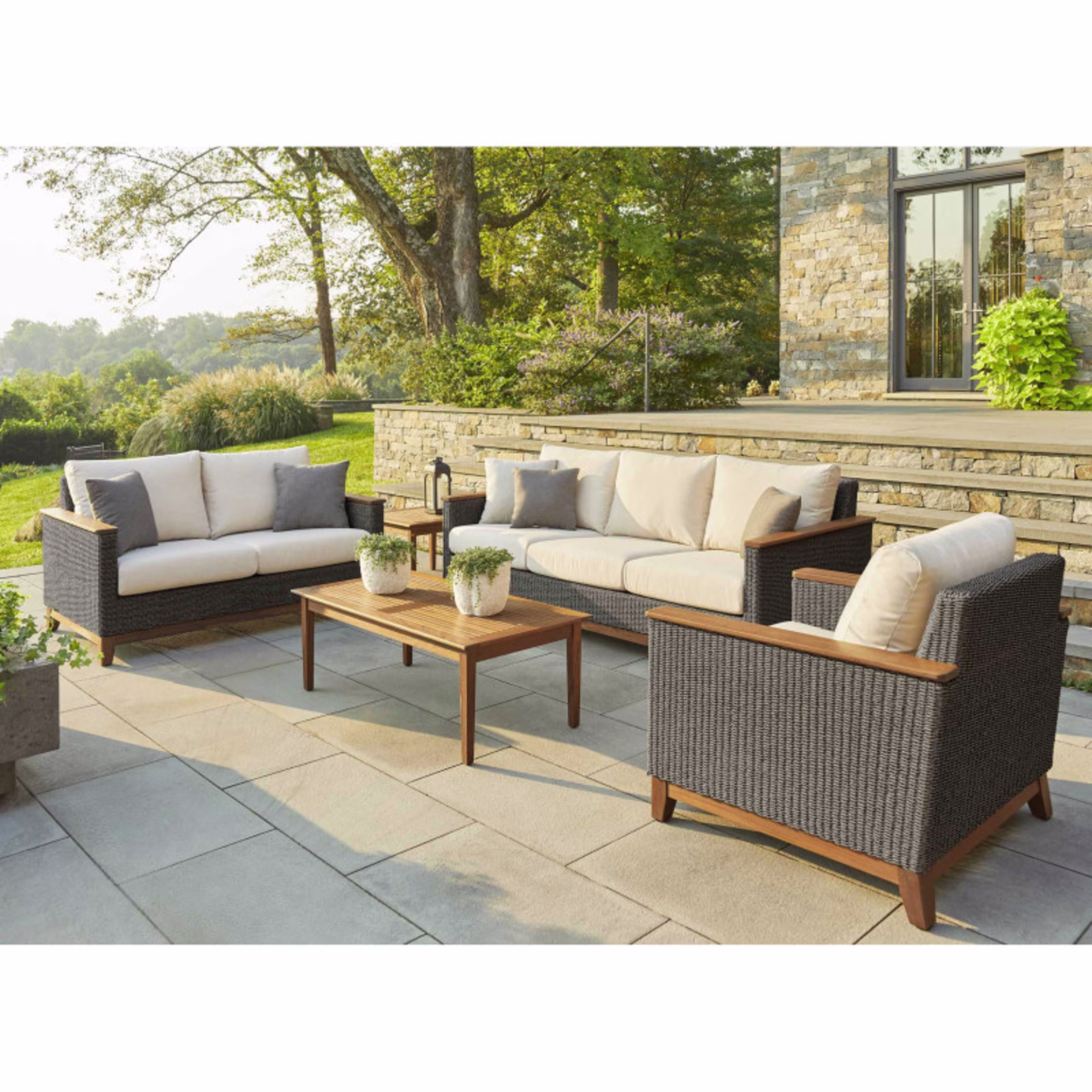 Jensen Outdoor Coral Woven Lounge Chair - Gray