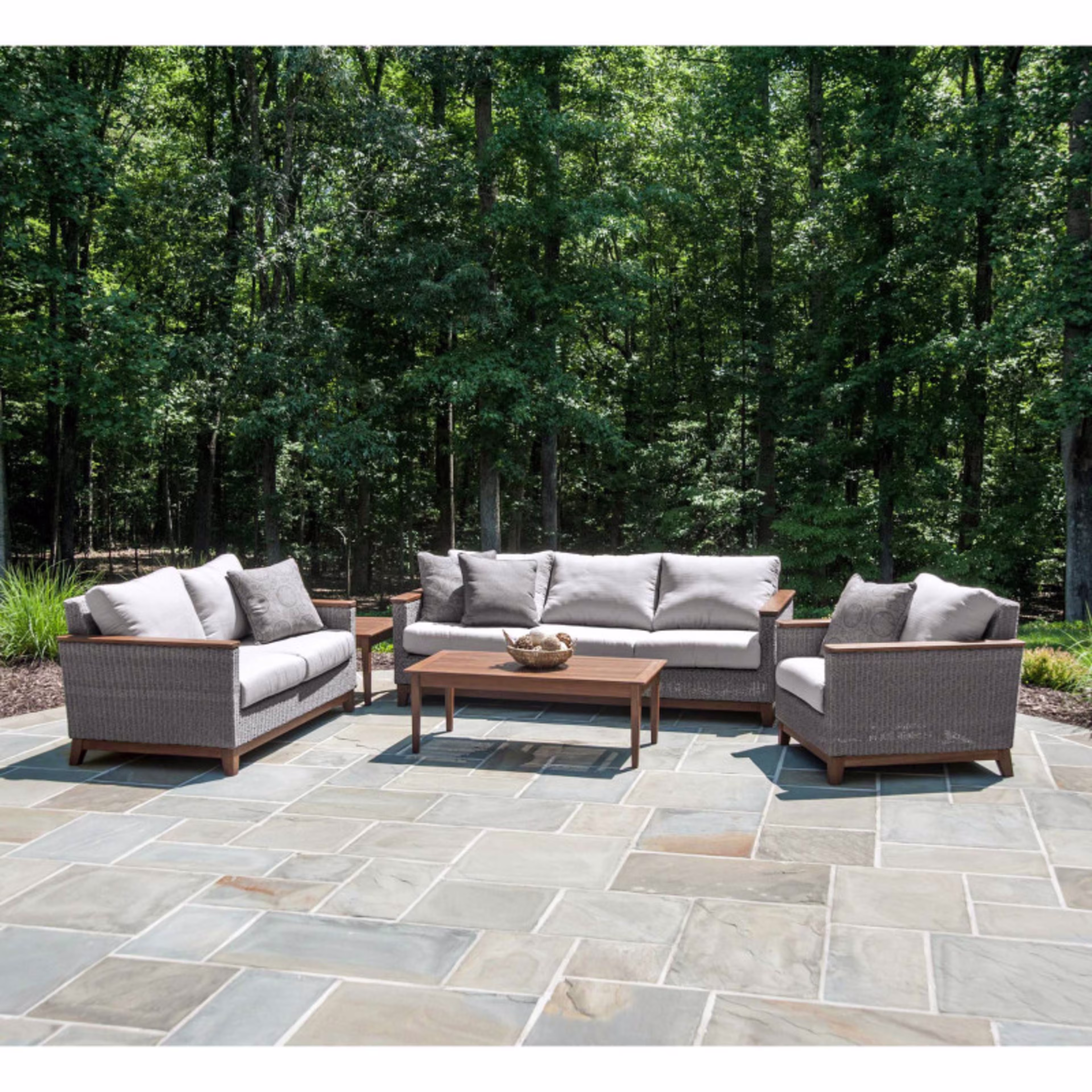 Jensen Outdoor Coral Woven Sofa - Gray
